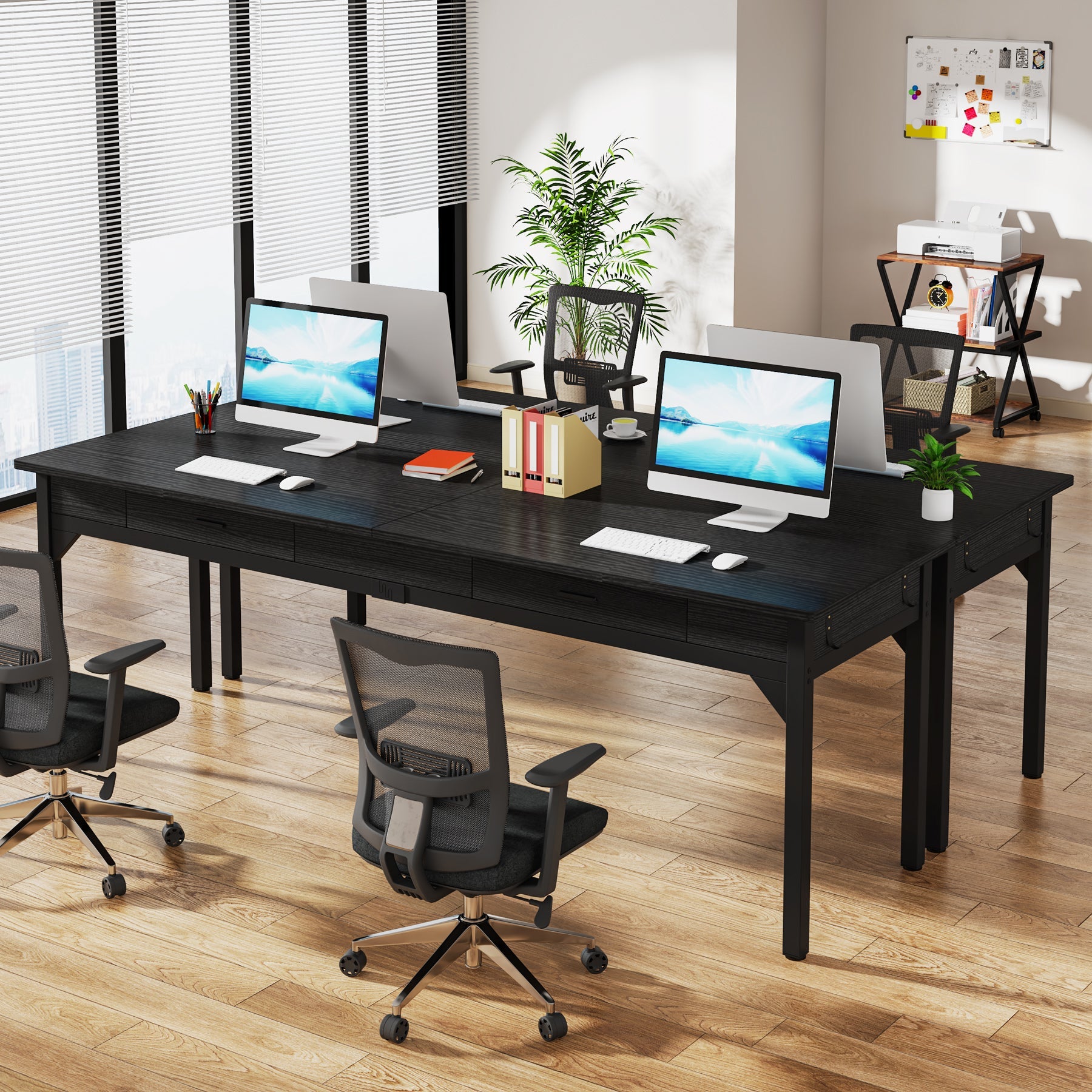Tribesigns Extra Lang Computerbureau, Bureau voor Twee Personen met 2 Lades