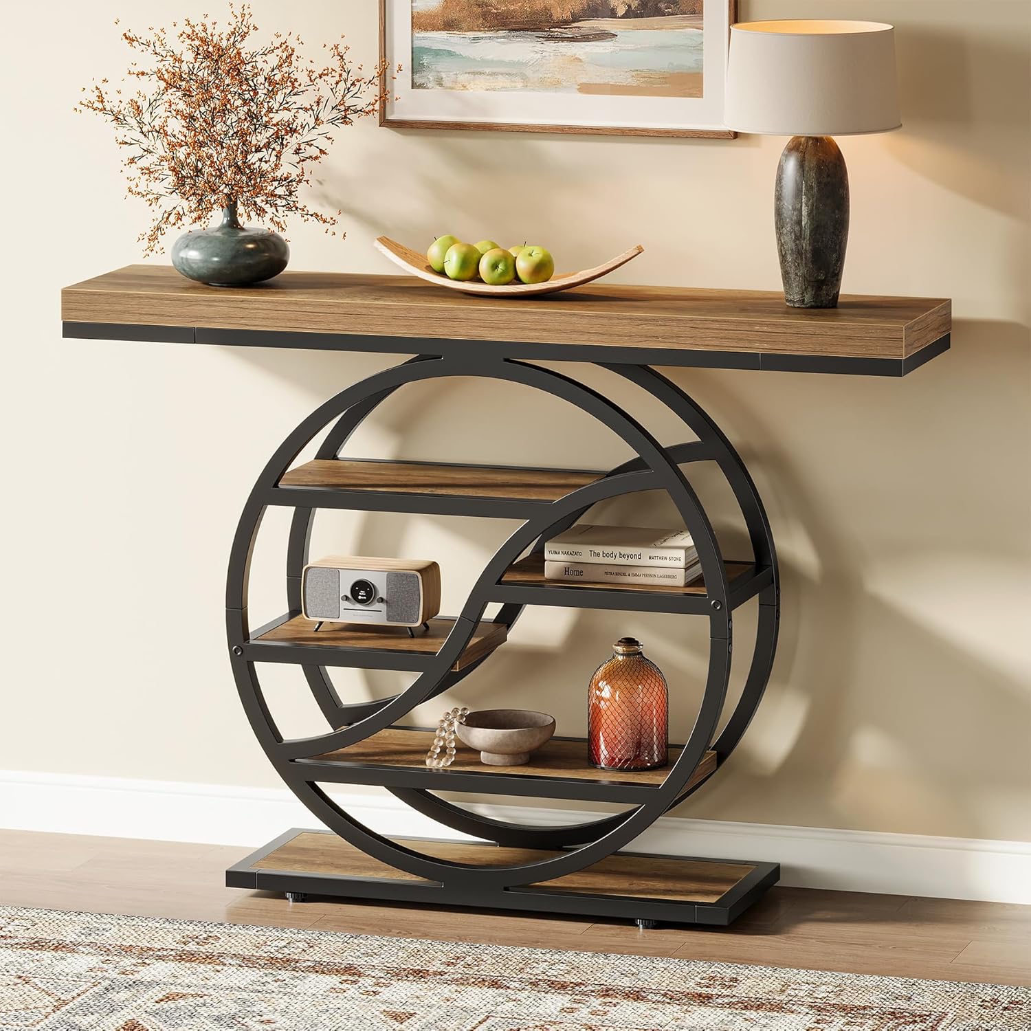 Tribesigns 6-laags salontafel met opbergvakken, 120 cm, voor hal en woonkamer