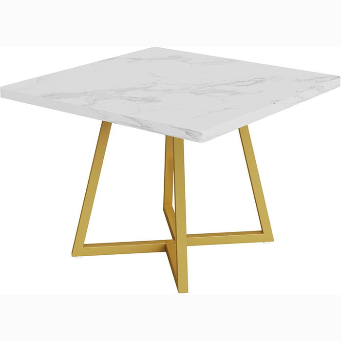 Tribesigns Eettafel voor 4 Personen, Tafel met Metalen Poot, Houten Eettafel