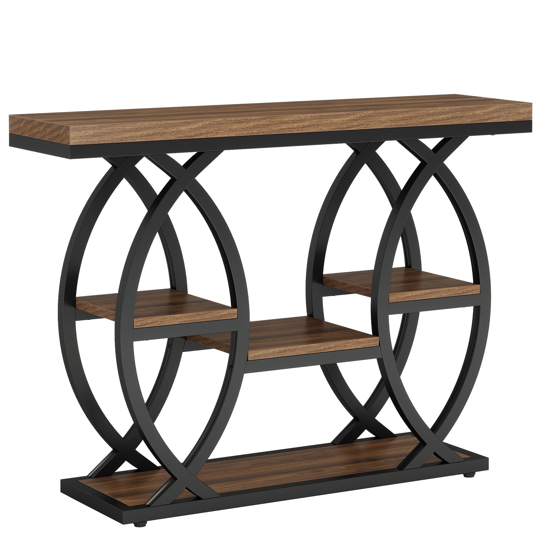 Tribesigns Console van 100 cm, 4-laags banktafel, haltafel met planken