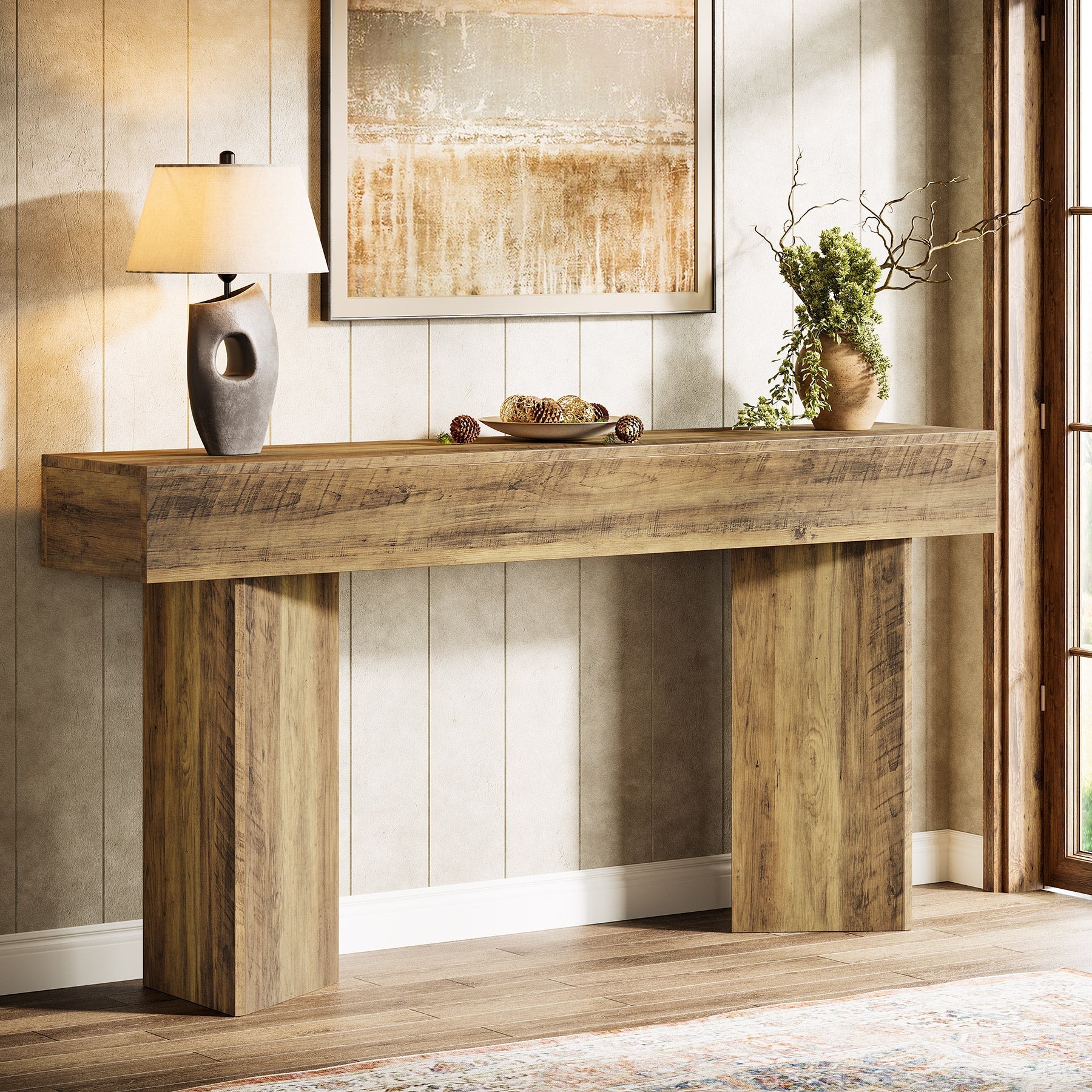 Tribesigns Console longue de 160 cm, Table d'appoint étroite derrière le canapé
