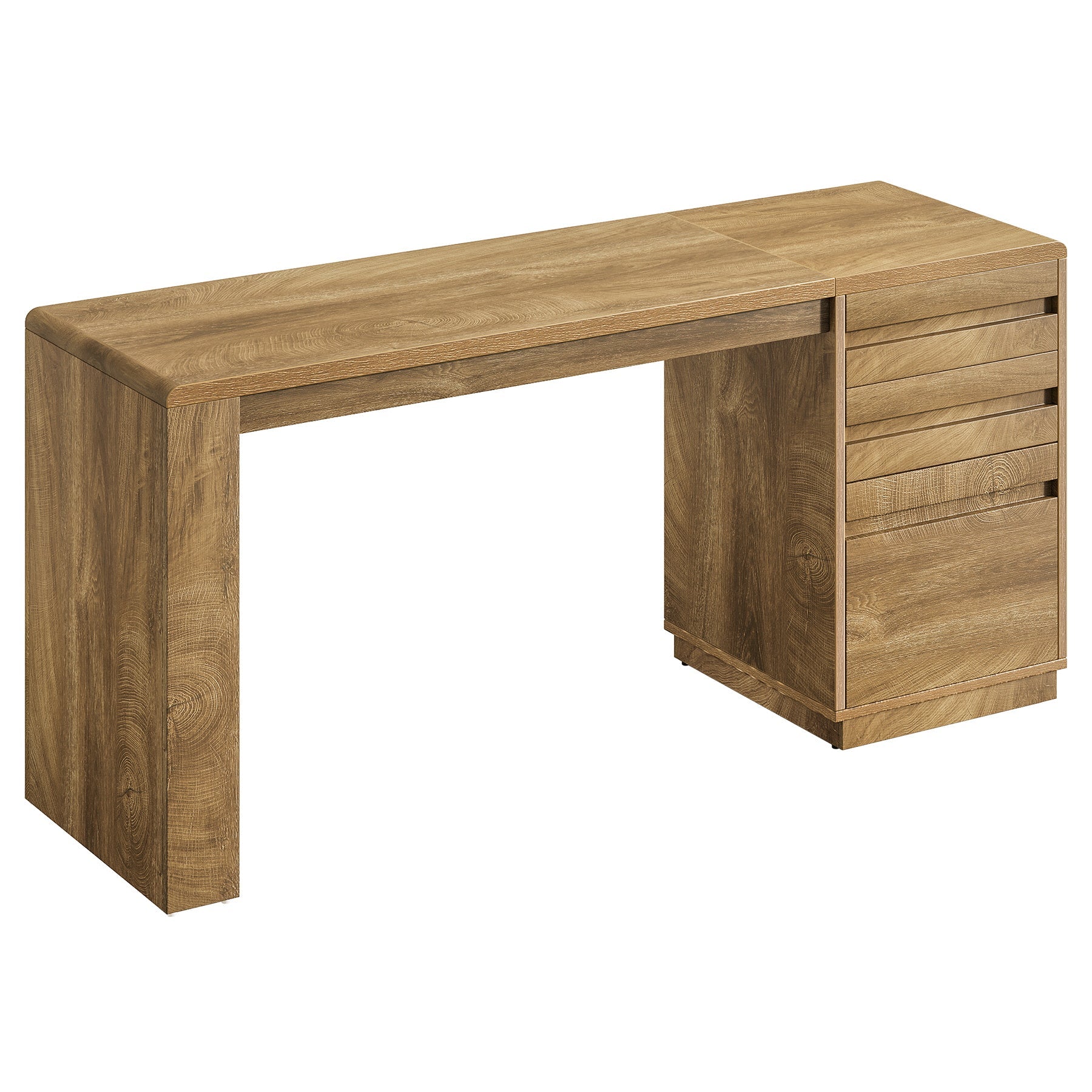 Tribesigns Bureau d’Ordinateur 140 cm, Bureau de Direction Style Rustique à 3 Tiroirs