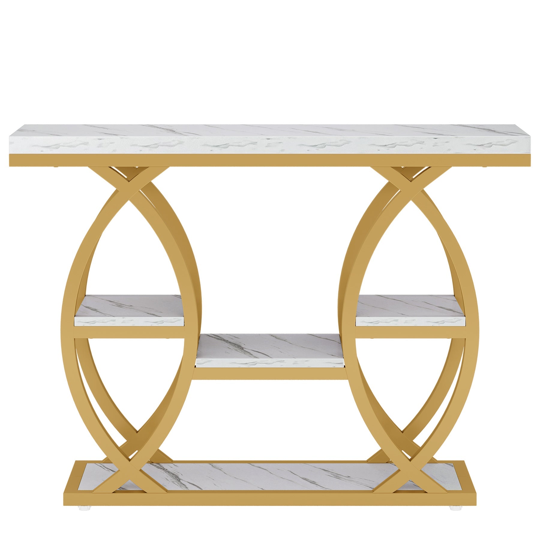Tribesigns Console van 100 cm, 4-laags banktafel, haltafel met planken