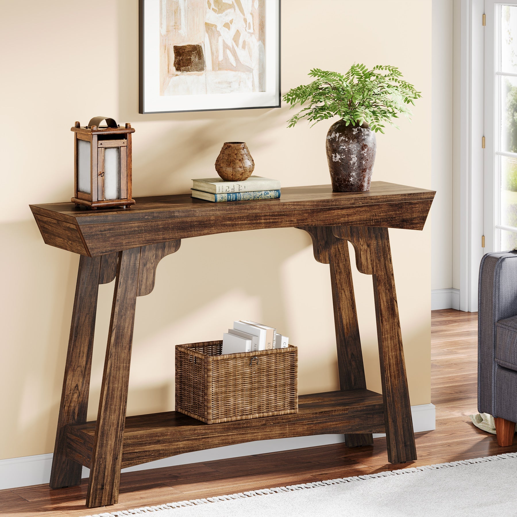 Tribesigns Consoletafel, Smalle 2-Tier Haltafel met Plank