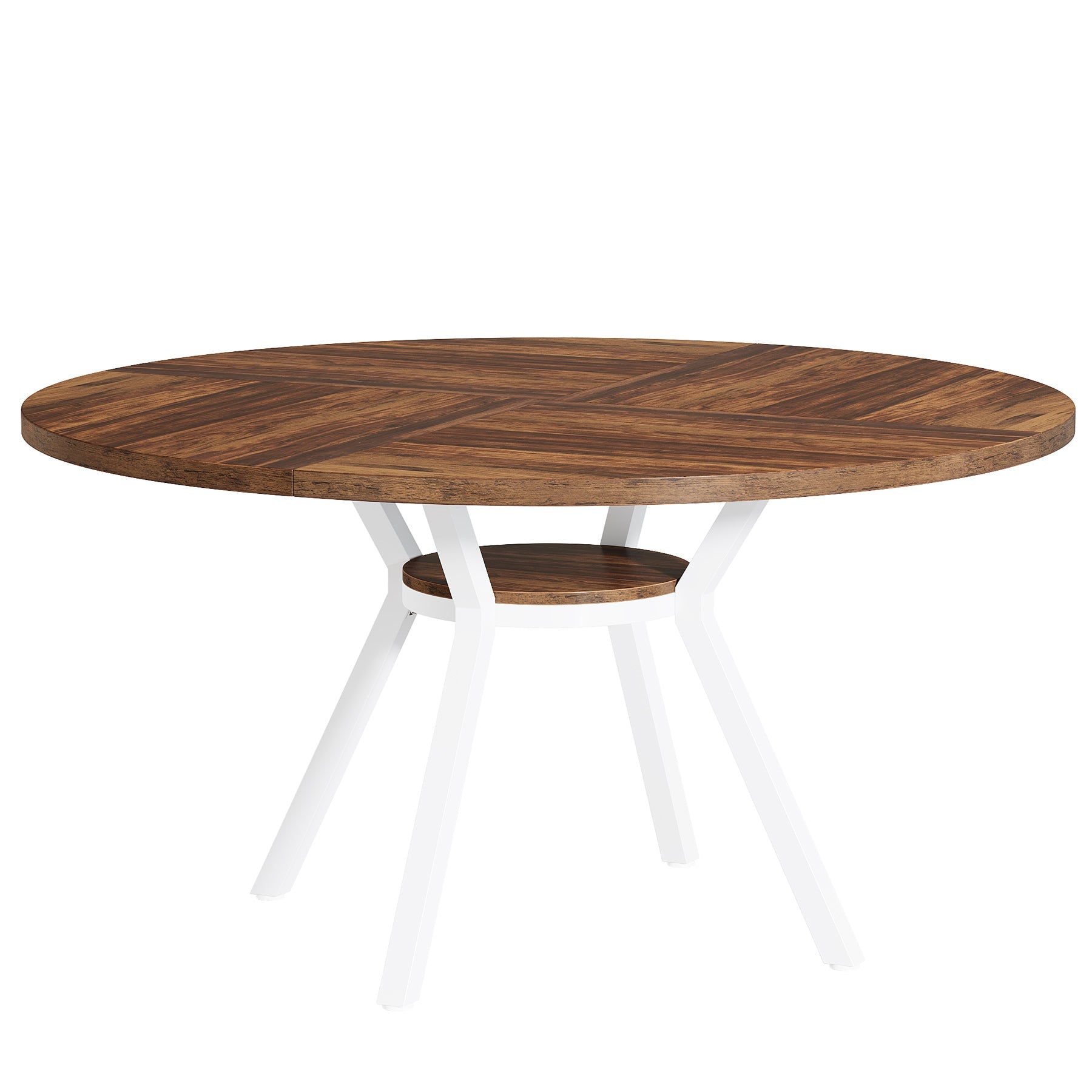 Tribesigns Table à manger ronde, Table de cuisine moderne de 120 cm pour 4 personnes
