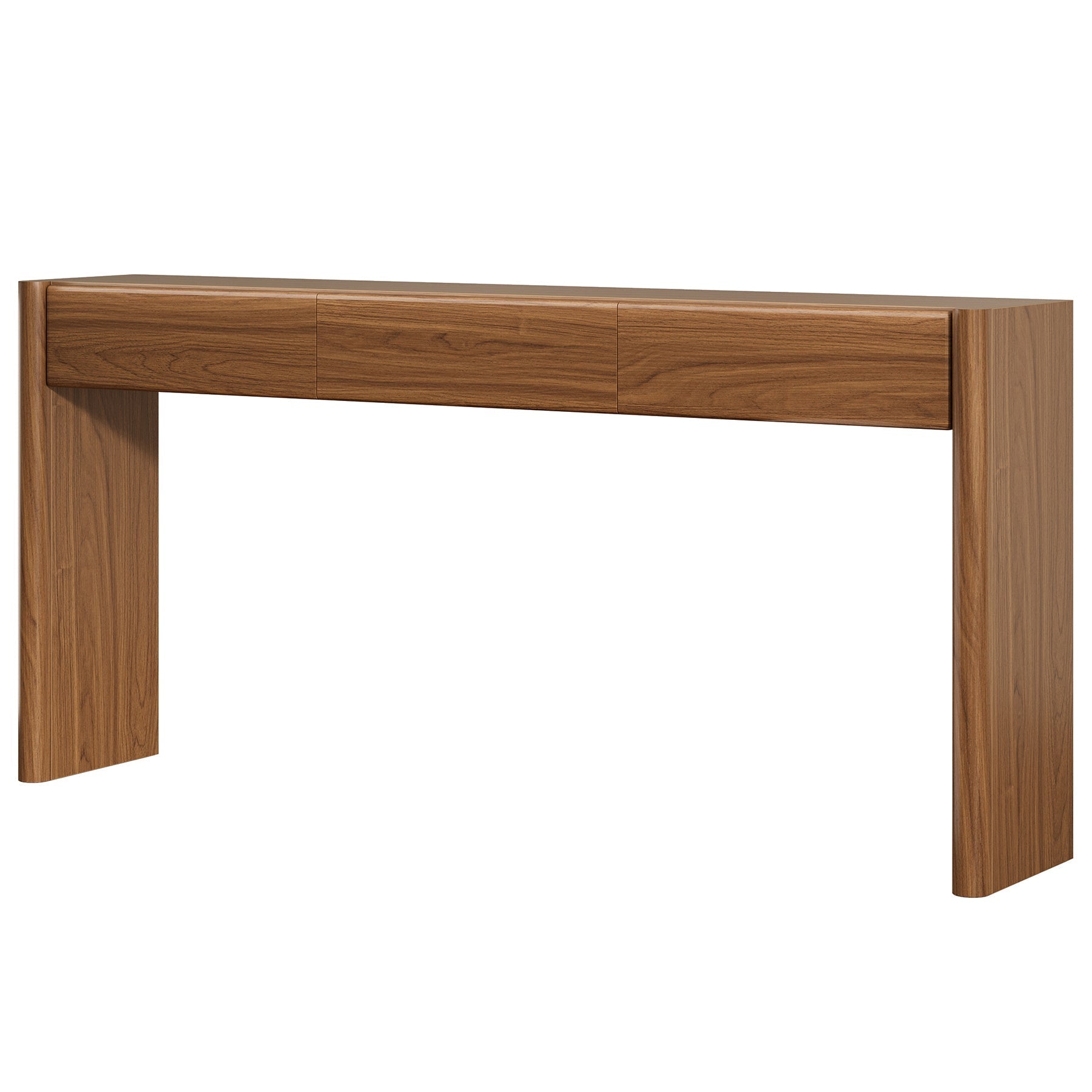 Tribesigns Console van 180 cm met 3 lades, Smalle vintage bruine haltafel houten bijzettafel met plank