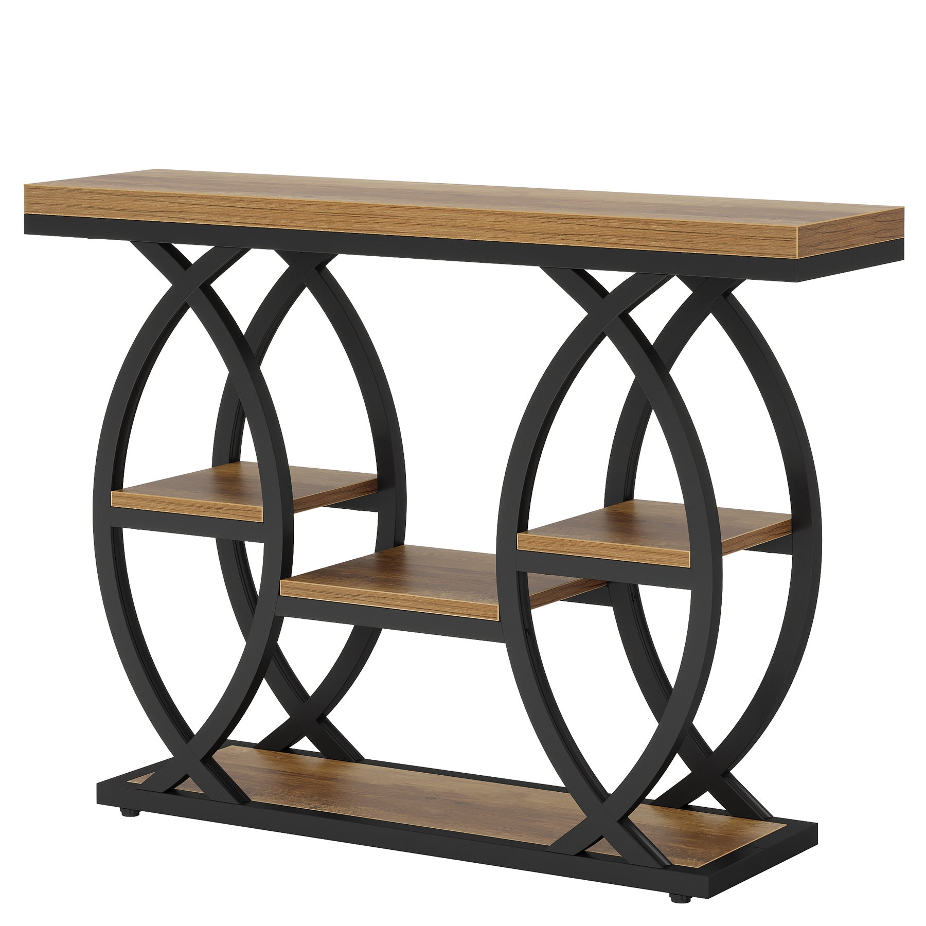 Tribesigns Console van 100 cm, 4-laags banktafel, haltafel met planken