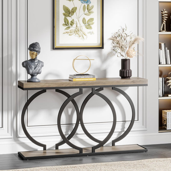 Tribesigns Gouden Consolle tafel 140 cm, Moderne haltafel voor de entree