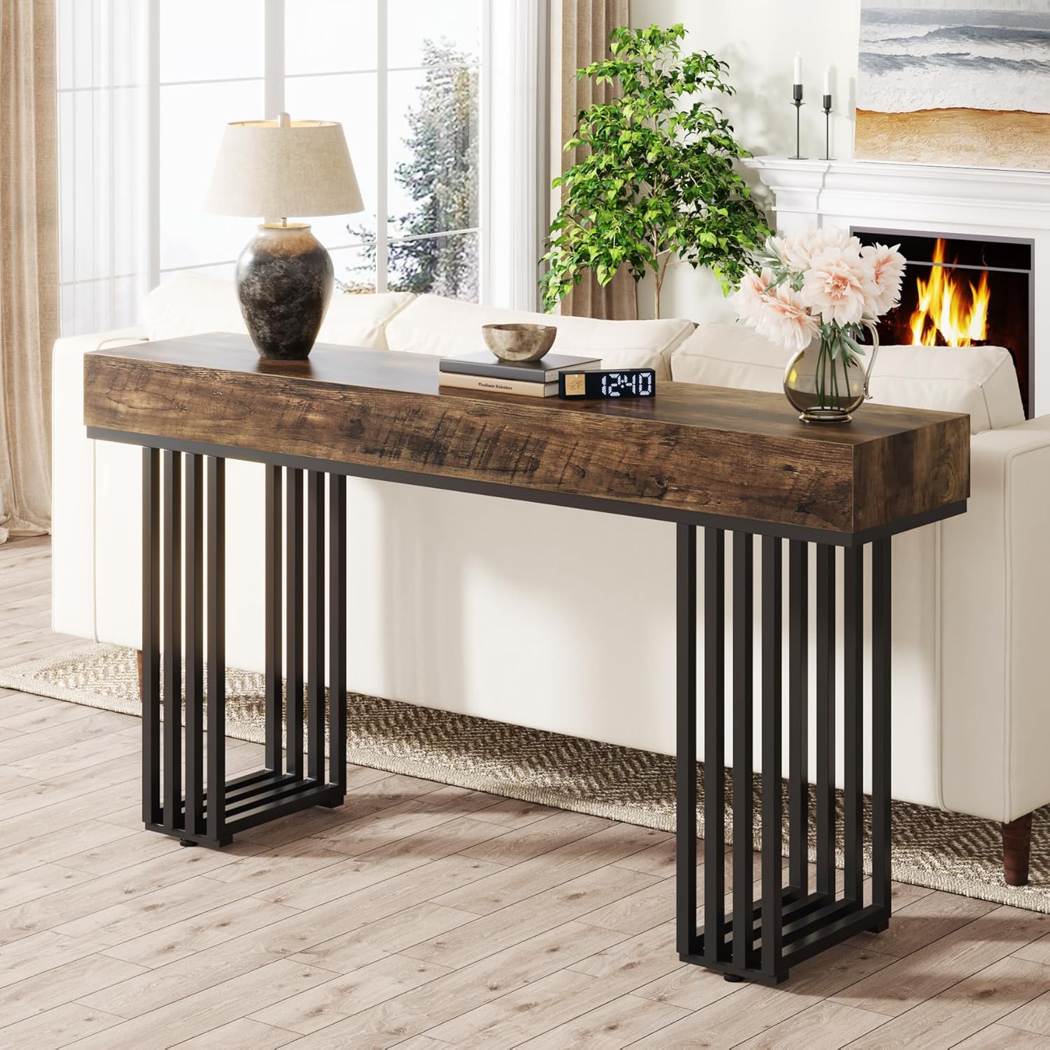 Tribesigns Sidetable, Industriële haltafel met elegant metalen frame