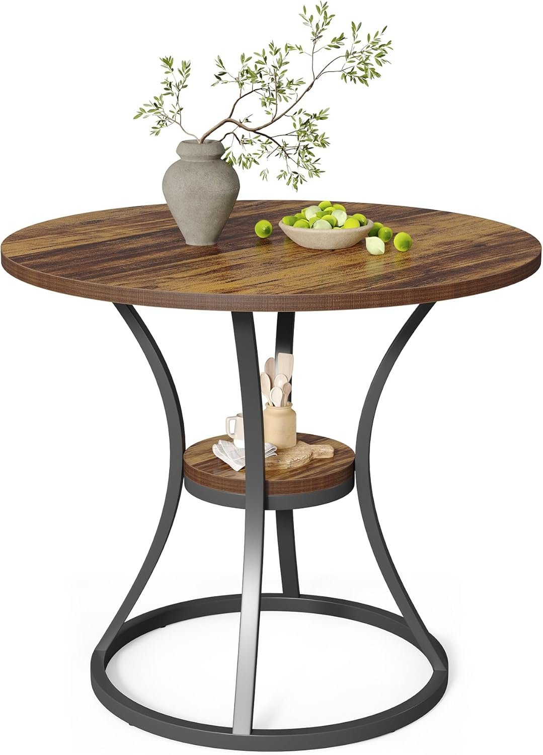 Tribesigns ronde eettafel, 80 cm, voor 2-4 personen, voor keuken en woonkamer