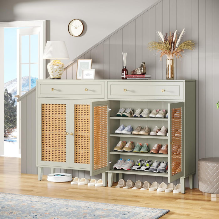 Tribesigns Étagère à chaussures, Armoire à chaussures d'entrée moderne avec étagère réglable