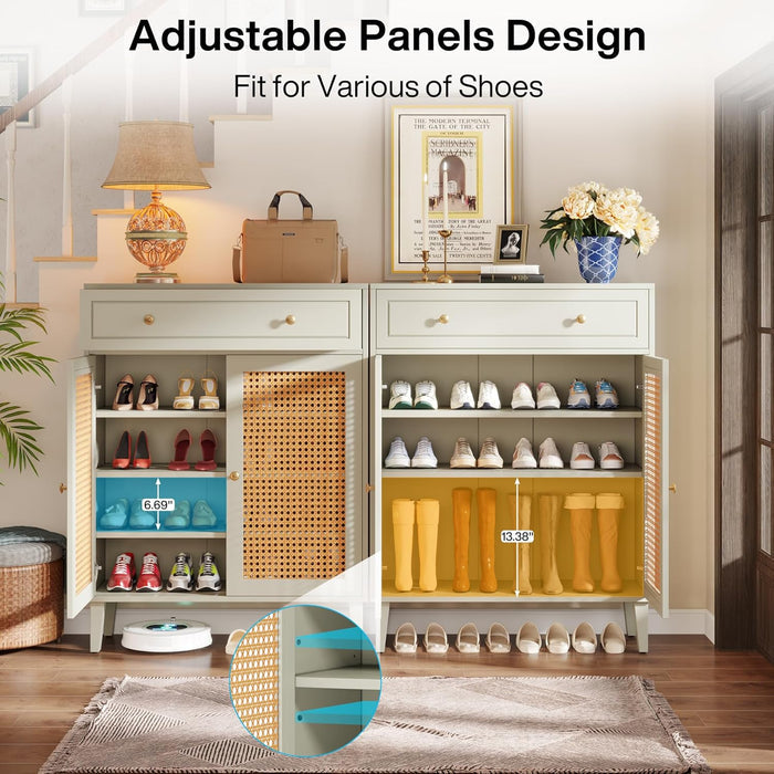 Tribesigns Étagère à chaussures, Armoire à chaussures d'entrée moderne avec étagère réglable