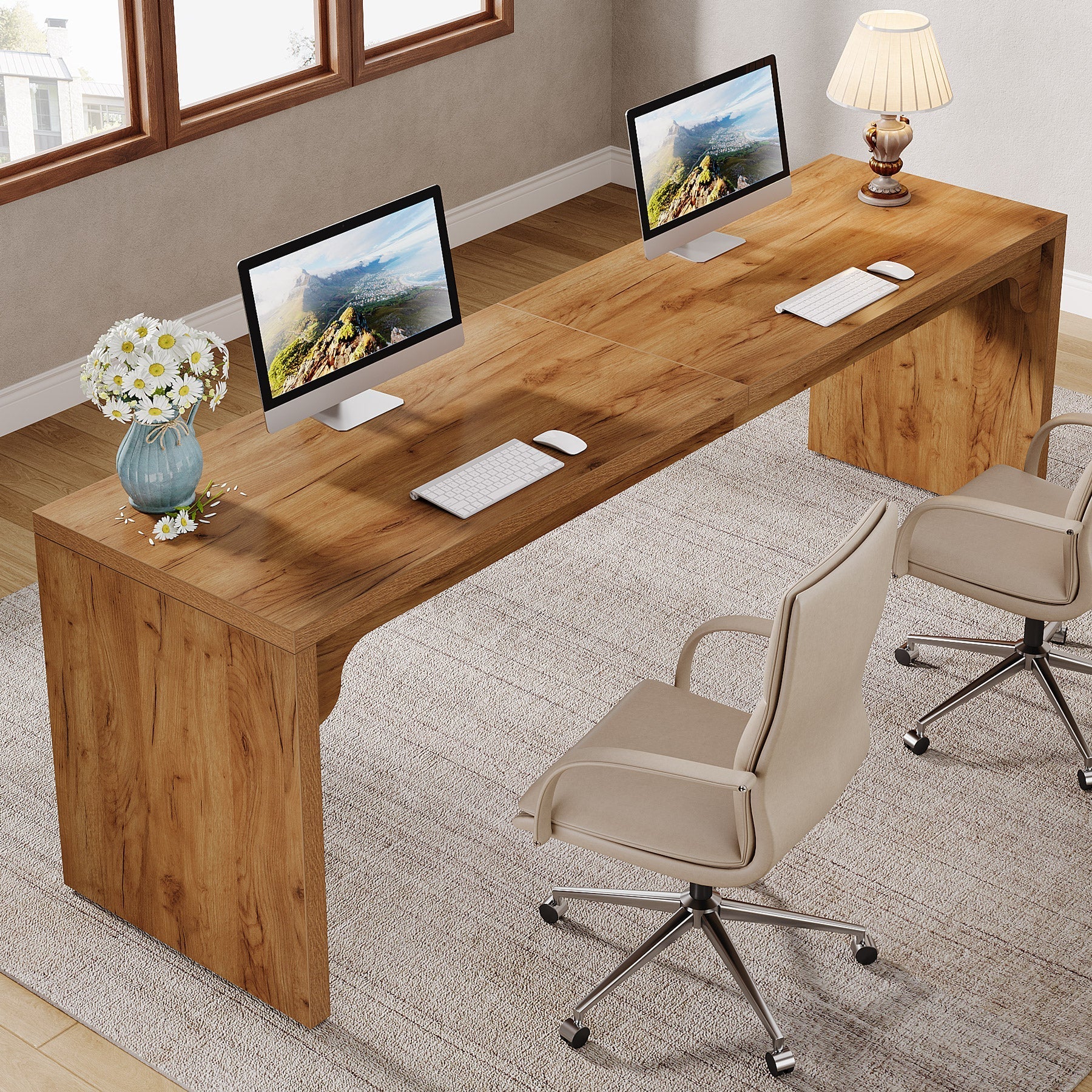 Tribesigns Bureau d'ordinateur, Bureau exécutif double de 180 cm de long