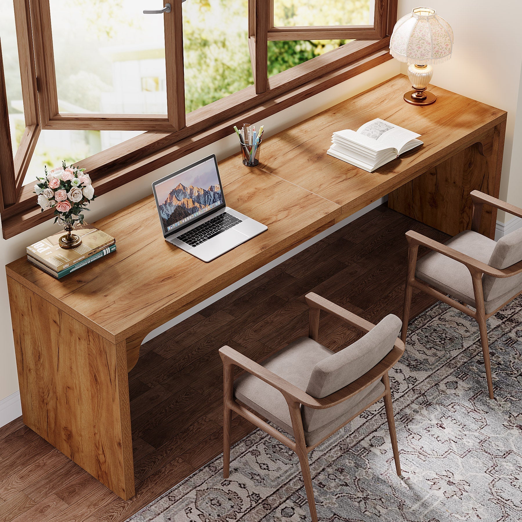 Tribesigns Bureau d'ordinateur, Bureau exécutif double de 180 cm de long