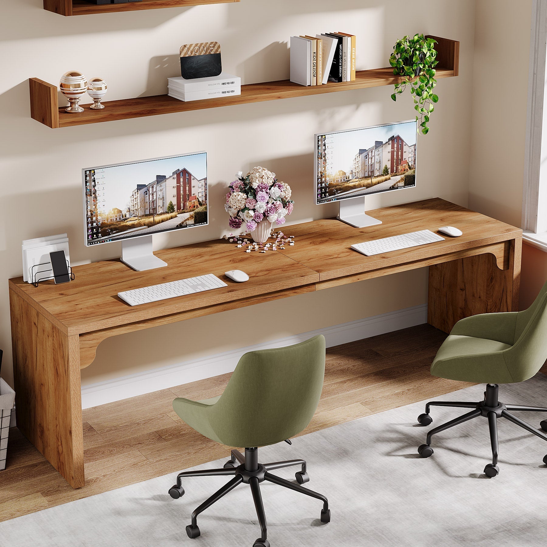 Tribesigns Bureau d'ordinateur, Bureau exécutif double de 180 cm de long