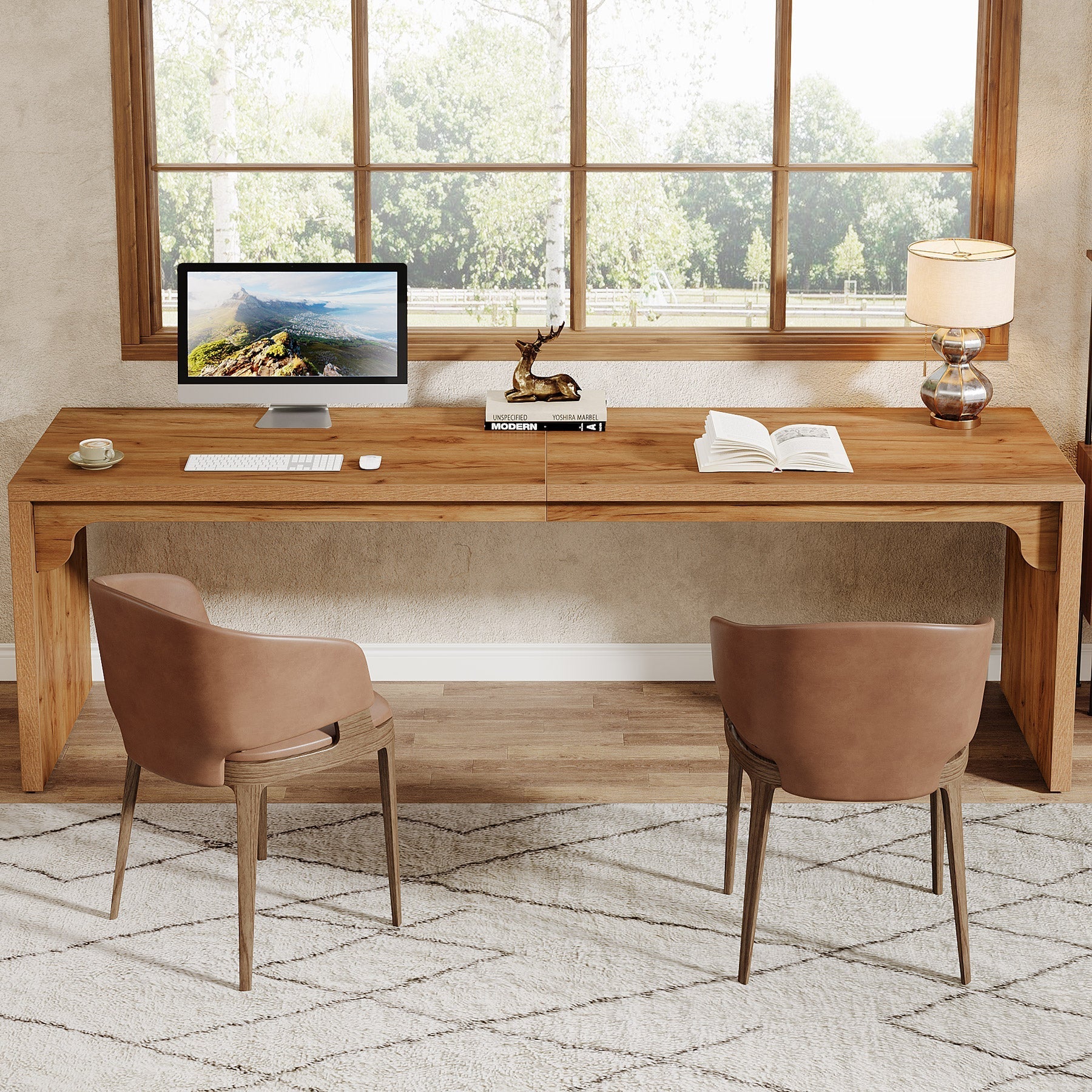 Tribesigns Bureau d'ordinateur, Bureau exécutif double de 180 cm de long