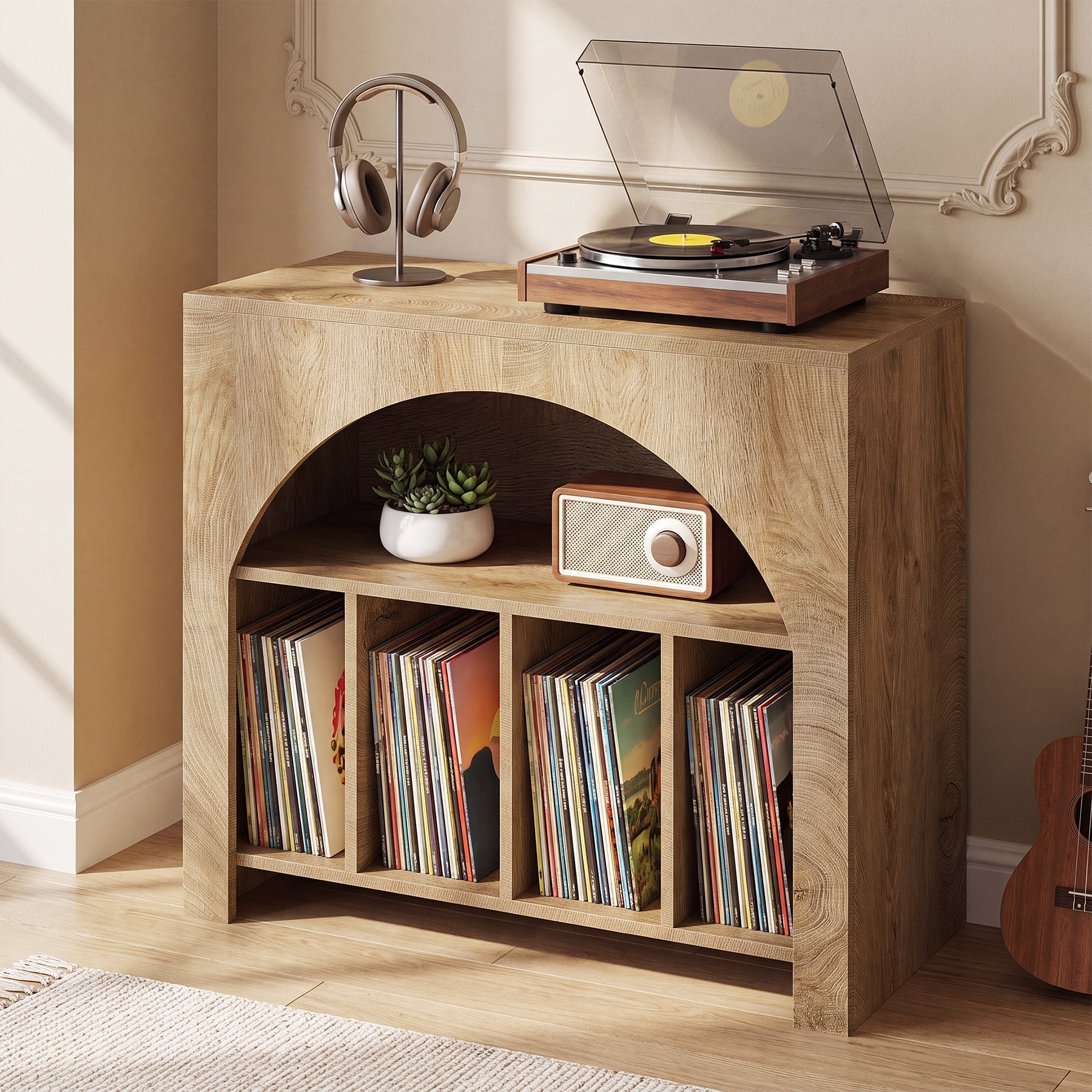 Tribesigns Meuble pour Platine Vinyle avec Rangement pour Disques
