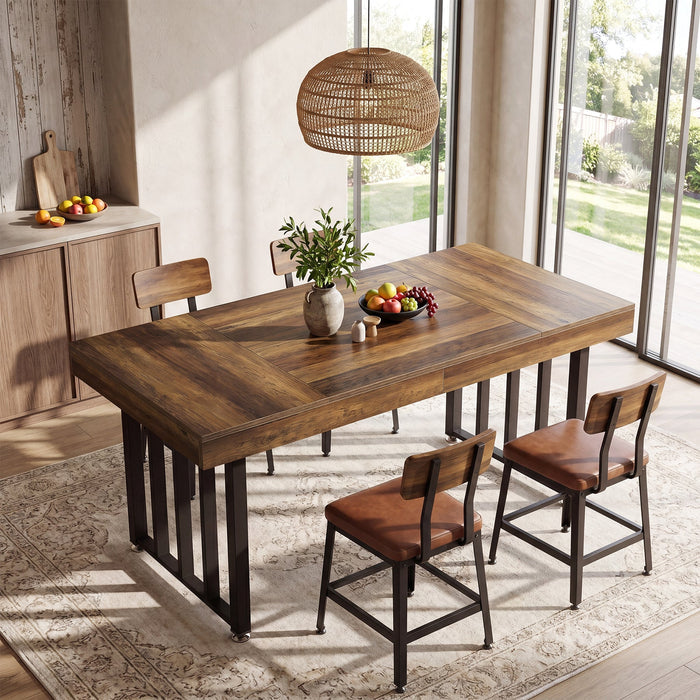 Tribesigns Table à Manger Rectangulaire de 140 cm pour 4 Personnes, Idéale pour la Cuisine