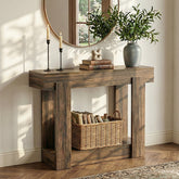 Tribesigns Console de 105 cm avec Étagère, Table d’Entrée Étroite Style Campagne 3