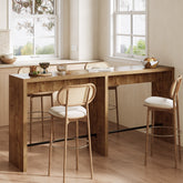 Tribesigns Table de Bar 200 cm pour 4 à 6 Personnes, Table Haute 95 cm avec Repose-Pieds Métallique pour Cuisine 3