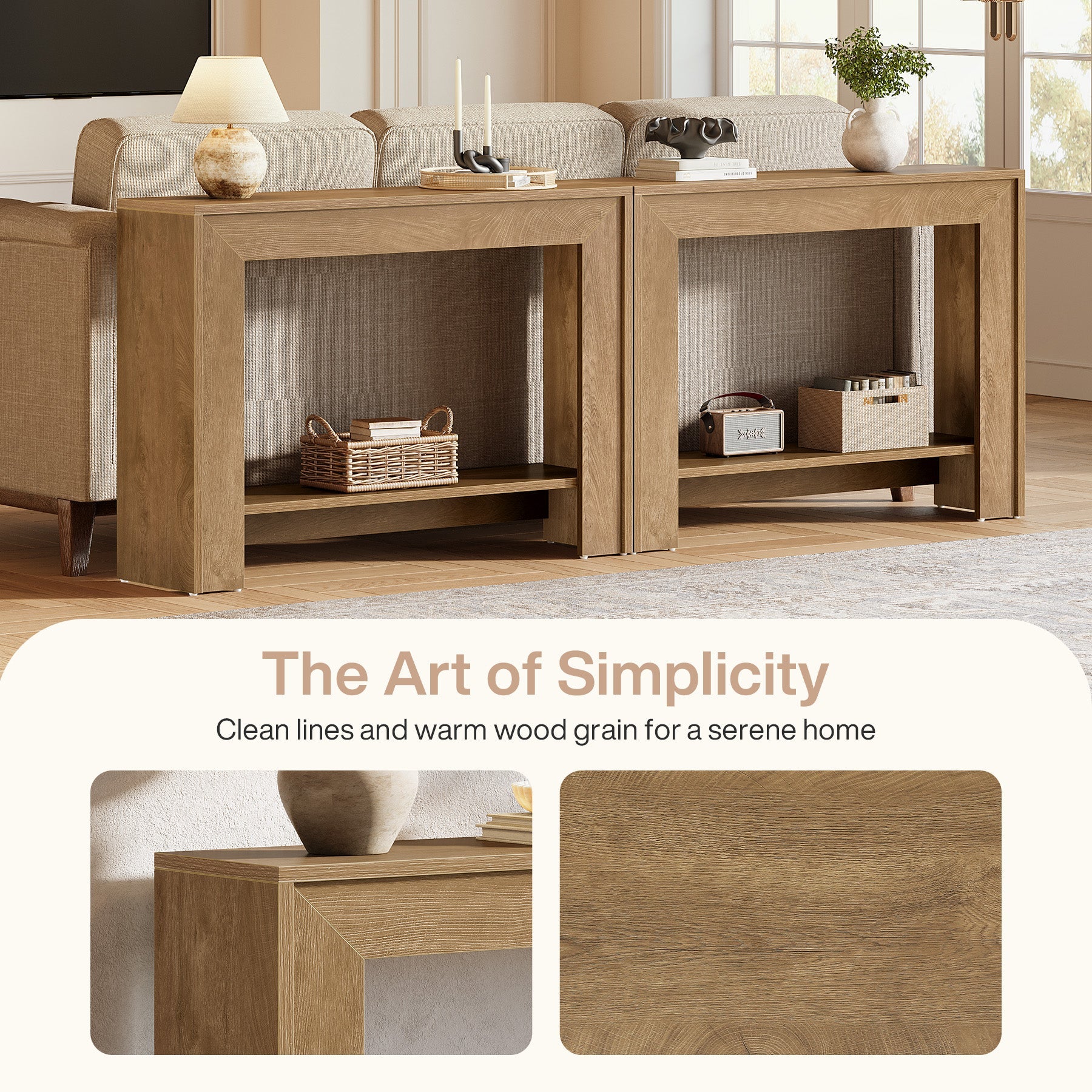 Tribesigns Console Étroite de 105 cm avec Rangements Ouverts, Idéale pour Entrée et Salon