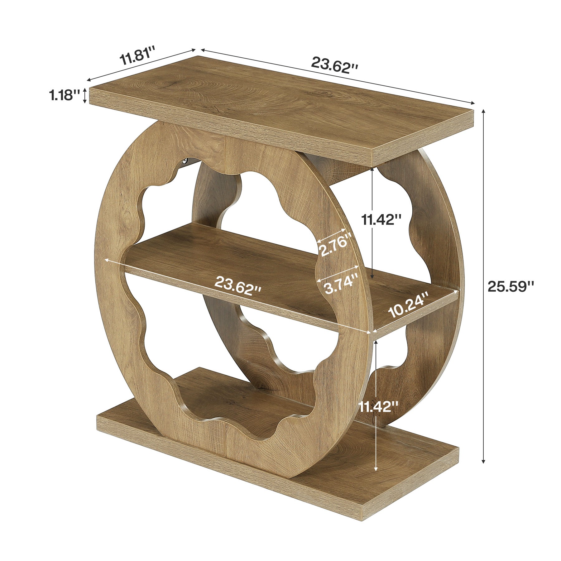 Tribesigns Table d’appoint de 60 cm à 3 niveaux avec rangement pour canapé