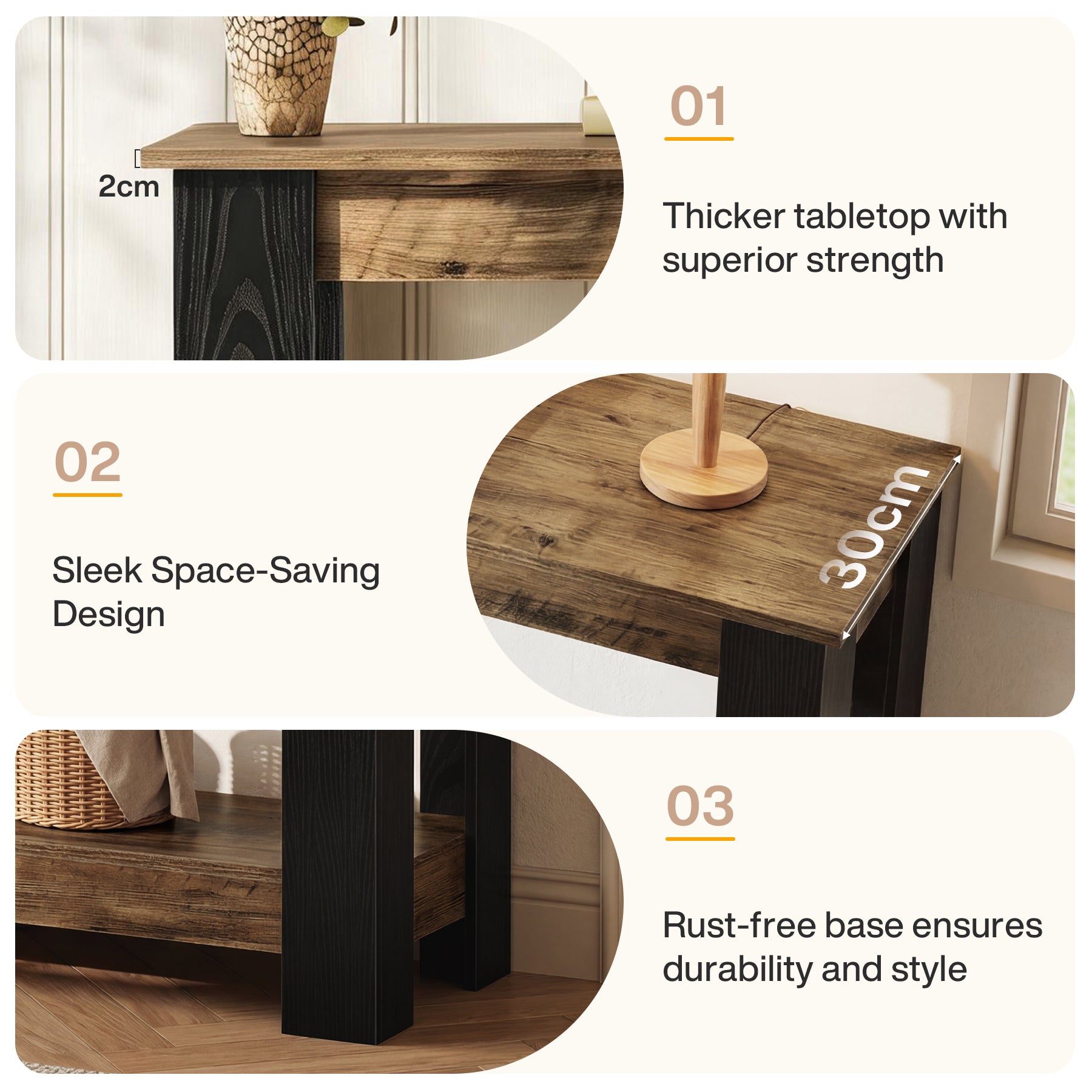 Tribesigns Console Étroite de 105 cm à 2 Niveaux, Idéale comme Table d’Entrée pour Salon