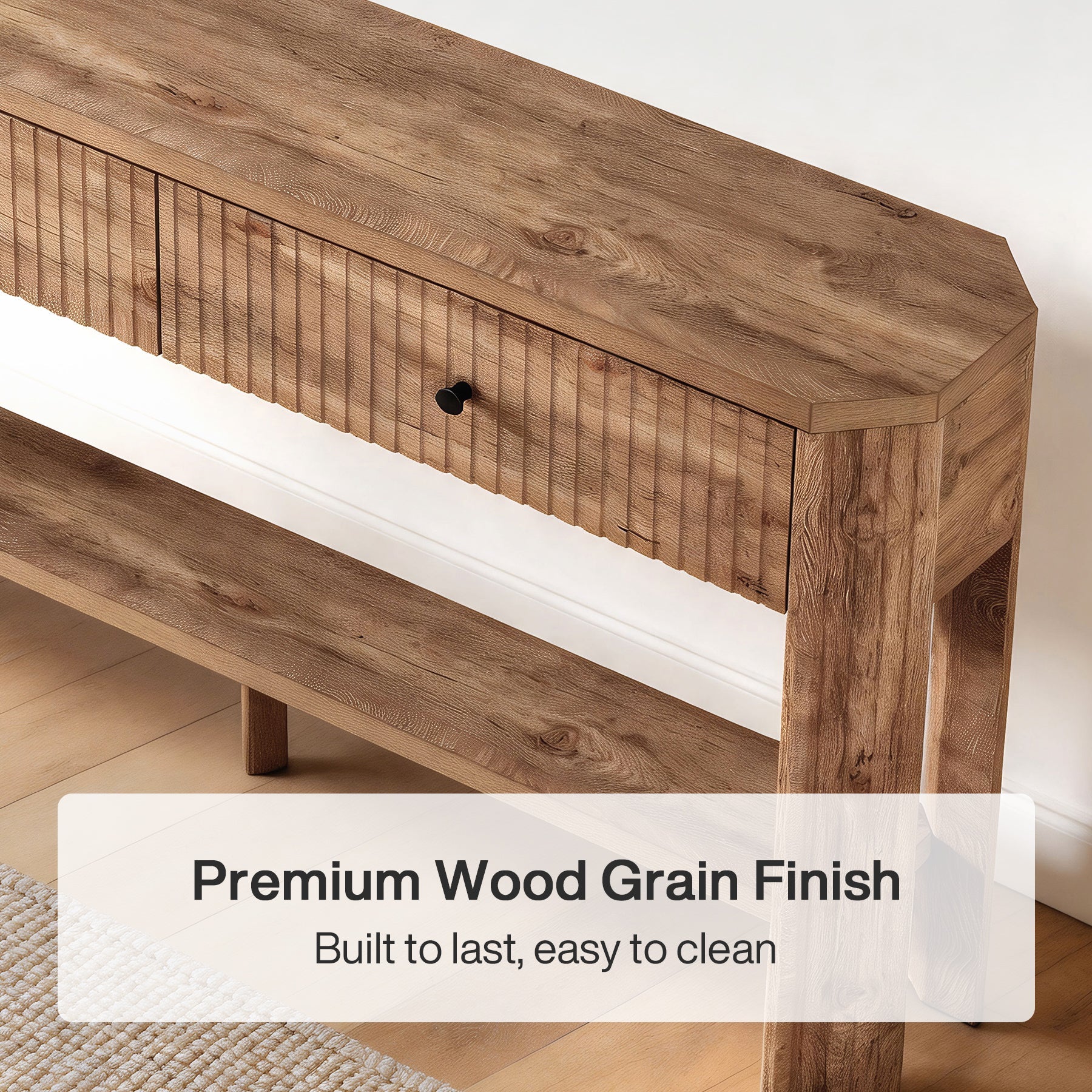 Tribesigns Console de 150 cm avec 2 Tiroirs, Table d’Entrée Étroite et Moderne avec Étagère
