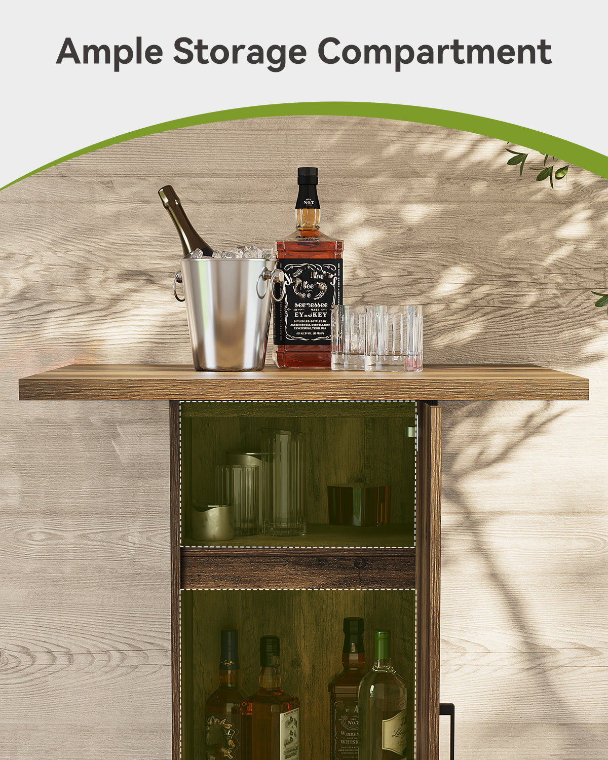 Tribesigns Table de Bar 80 cm, Table de Bistro Carrée avec 3 Étagères