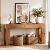 Tribesigns Console en sapin massif 160 cm, Table d'entrée étroite de style campagnard 3