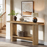 Tribesigns Console de style maison de campagne de 140 cm, Table étroite pour couloir et canapé 3