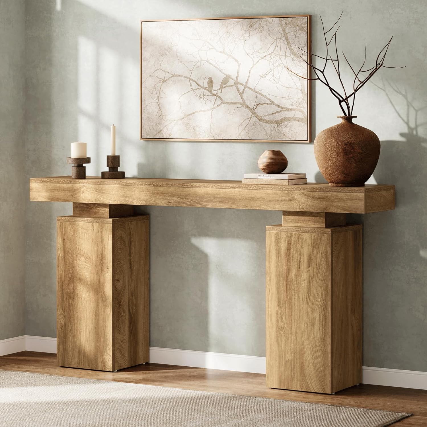 Tribesigns Console van 160 cm, Landelijke Houten Haltafel voor Woonkamer en Gang