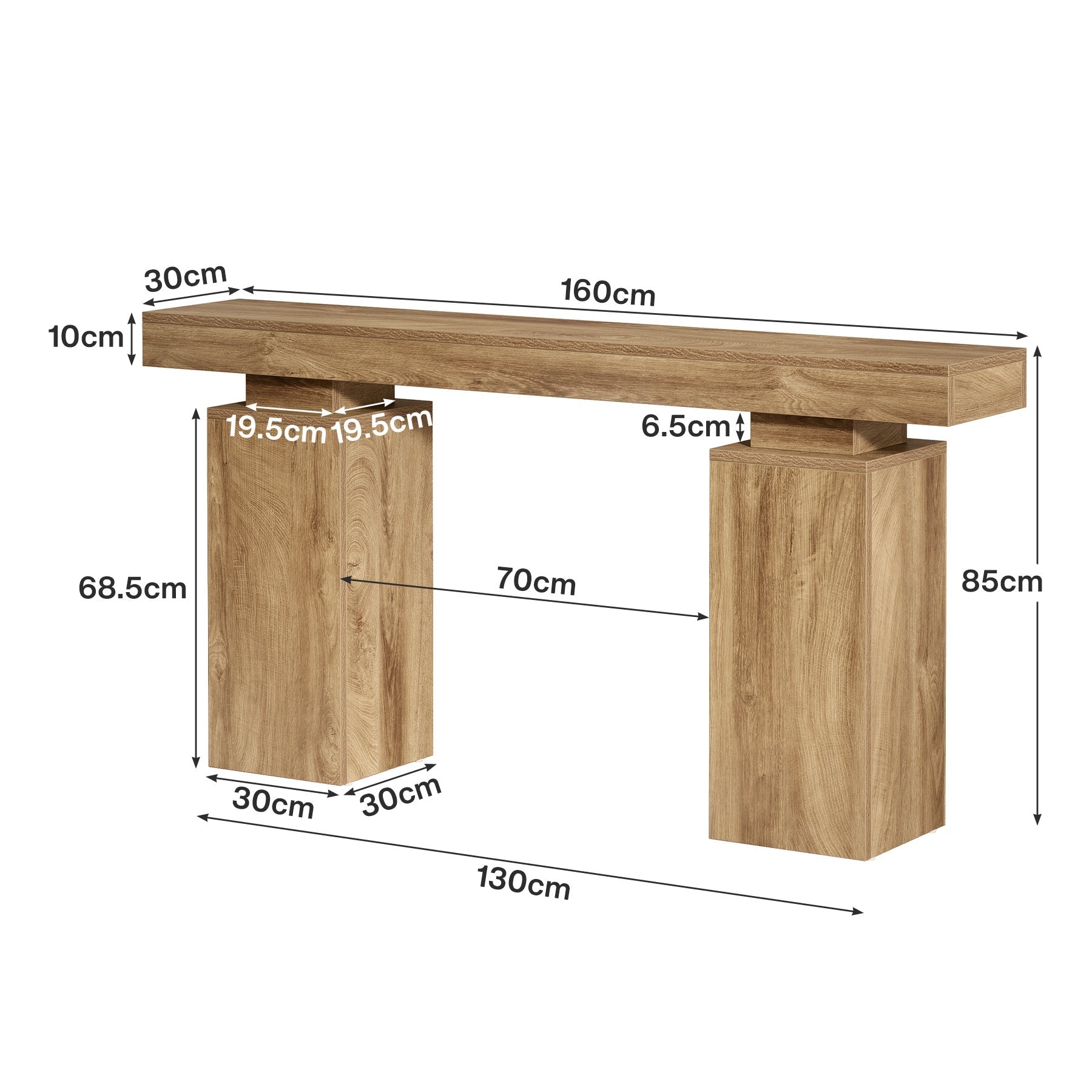Tribesigns Console van 160 cm, Landelijke Houten Haltafel voor Woonkamer en Gang