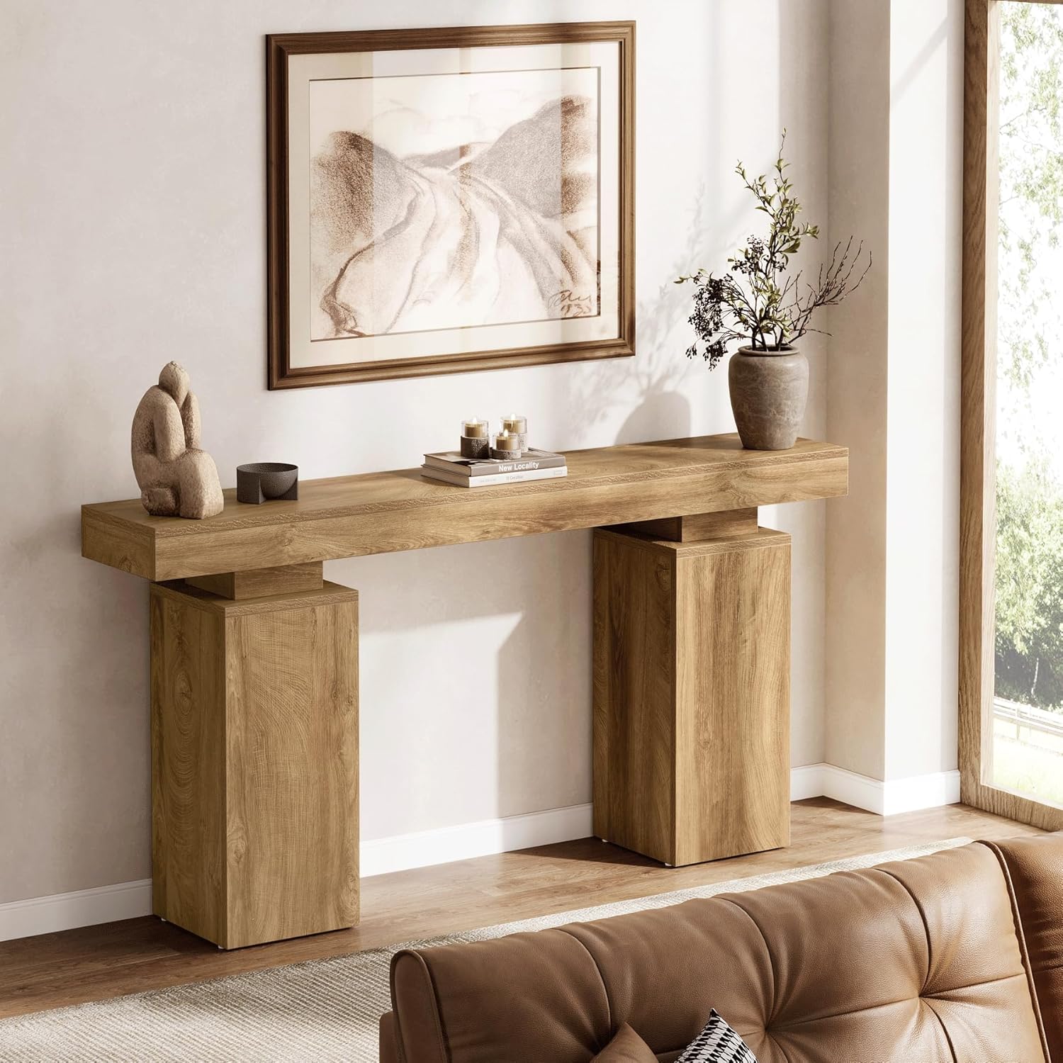 Tribesigns Console van 160 cm, Landelijke Houten Haltafel voor Woonkamer en Gang