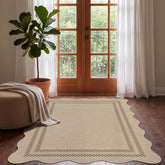 Tribesigns Tapis Effet Jute 160 x 230/200 x 300 cm avec Bordure Style Campagne, Lavable et Antidérapant, pour Cuisine et Salon, Certifié OEKO-TEX 3
