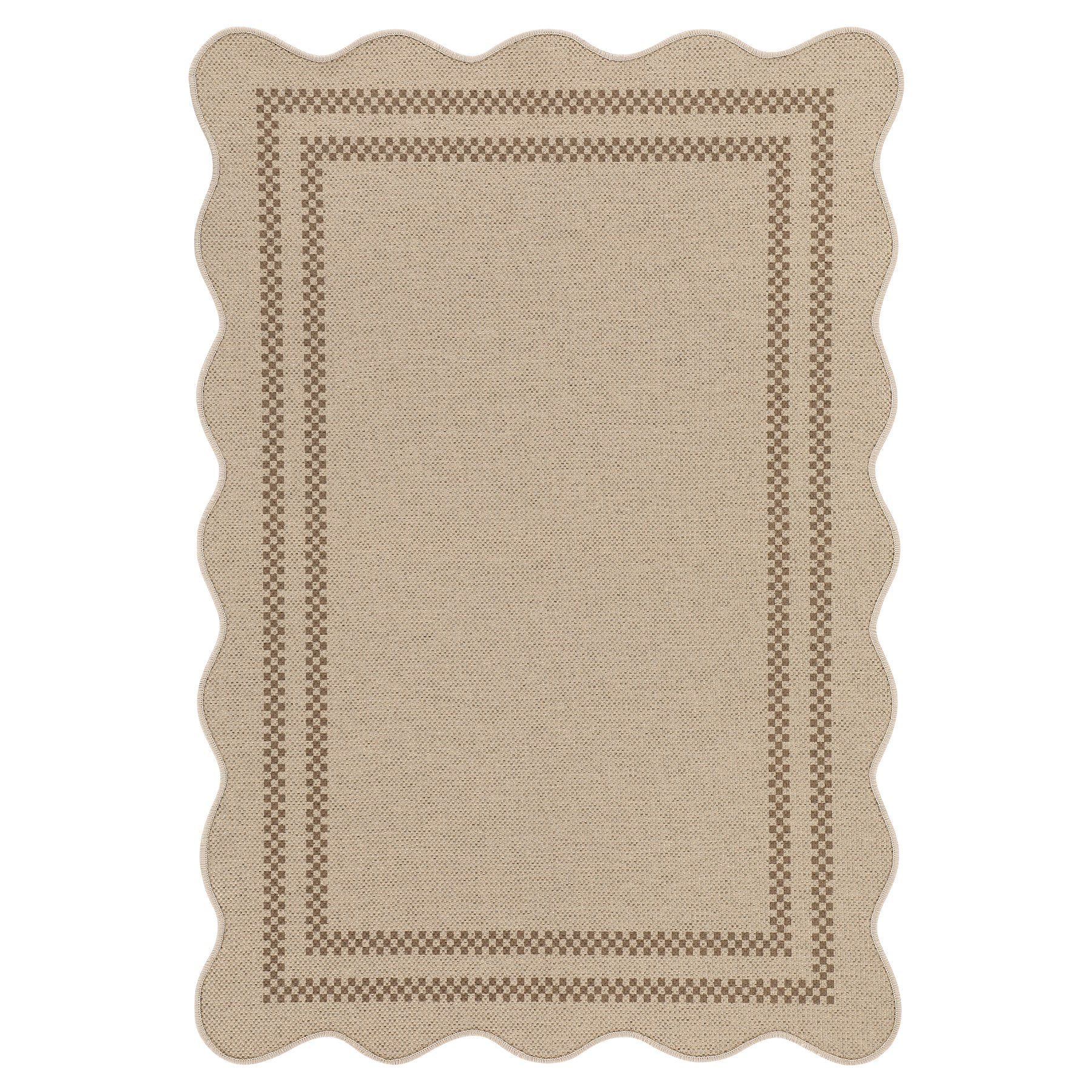 Tribesigns Tapis Effet Jute 160 x 230/200 x 300 cm avec Bordure Style Campagne, Lavable et Antidérapant, pour Cuisine et Salon, Certifié OEKO-TEX