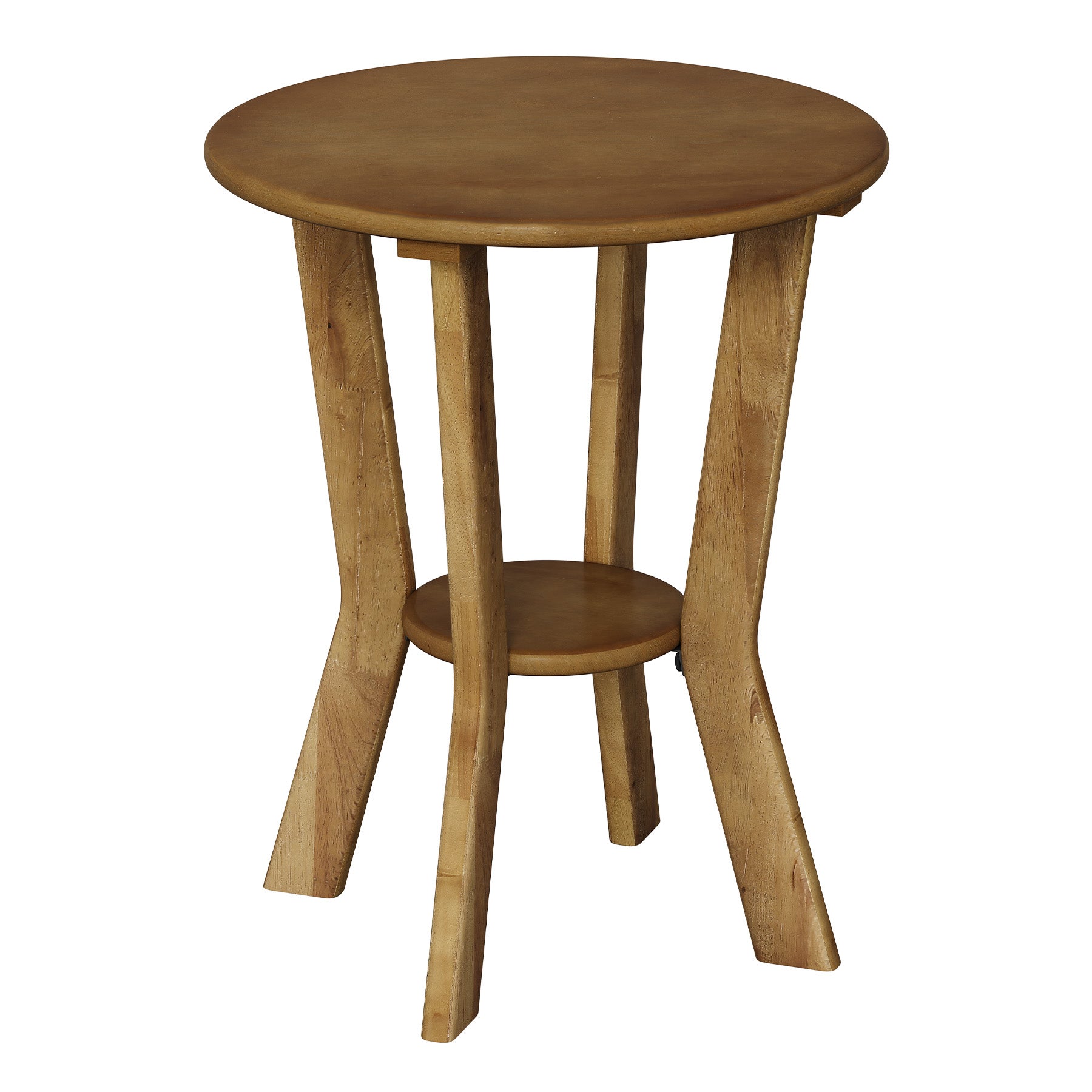 Tribesigns Table d’Appoint Ronde 48 cm à 2 Niveaux, Style Campagne Vintage