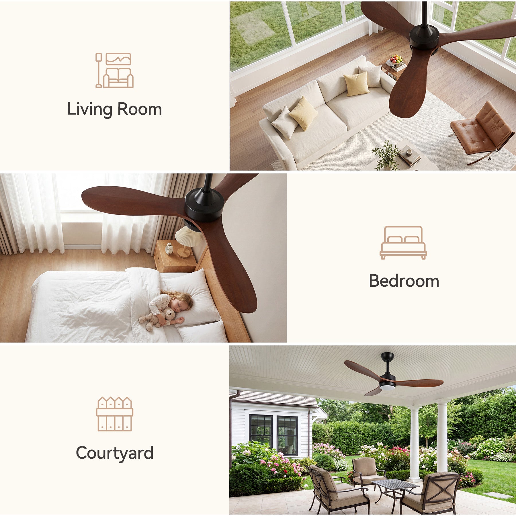 Tribesigns Ventilateur de plafond de 106 cm avec éclairage, Ventilateur de plafond LED avec télécommande moteur CC réversible 6 vitesses