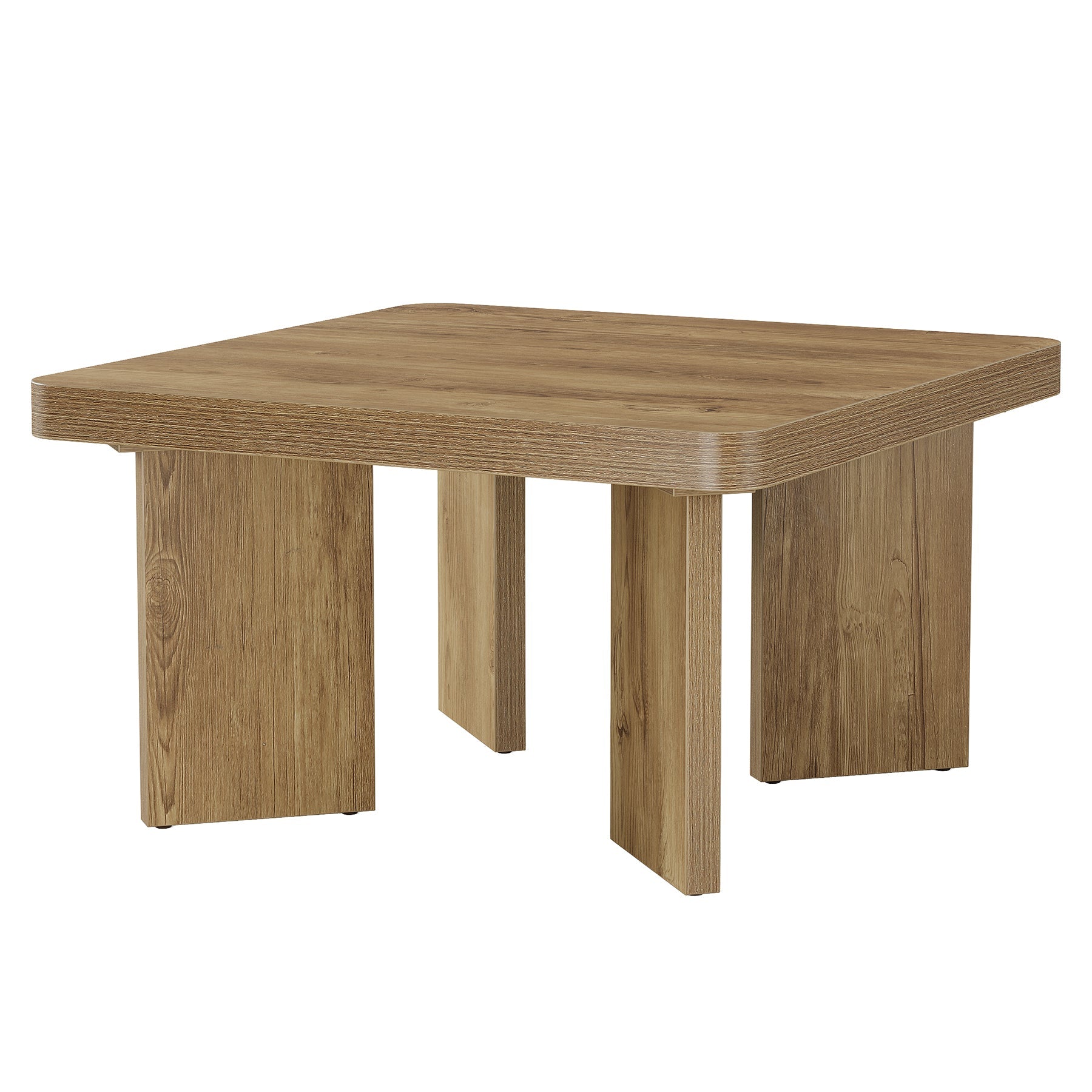 Tribesigns Table Basse en Bois 80 cm, Petite Table d’Appoint Rustique à Pieds Robustes