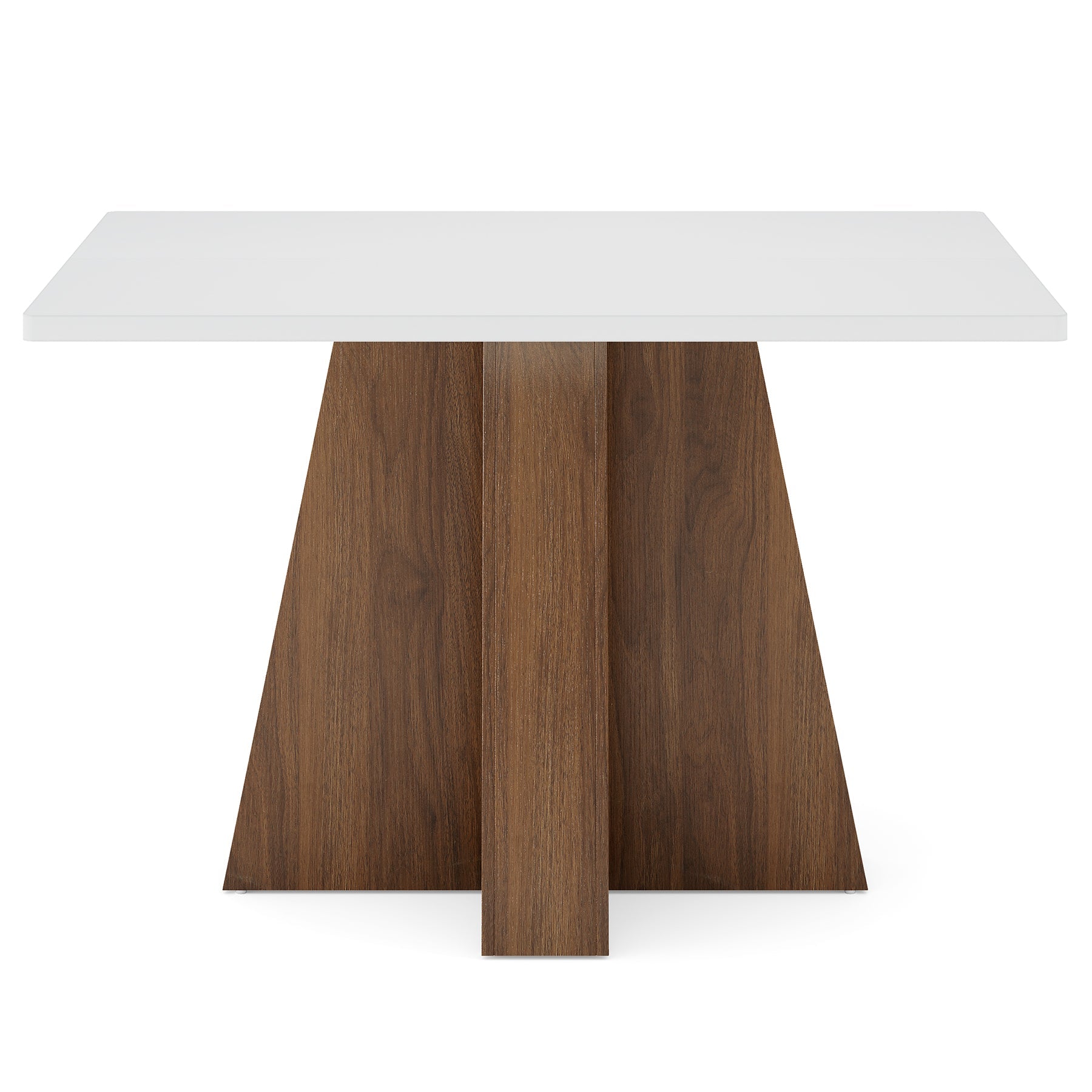 Tribesigns Table à Manger Rectangulaire Noyer et Blanche 120 cm pour 4 à 6 Personnes
