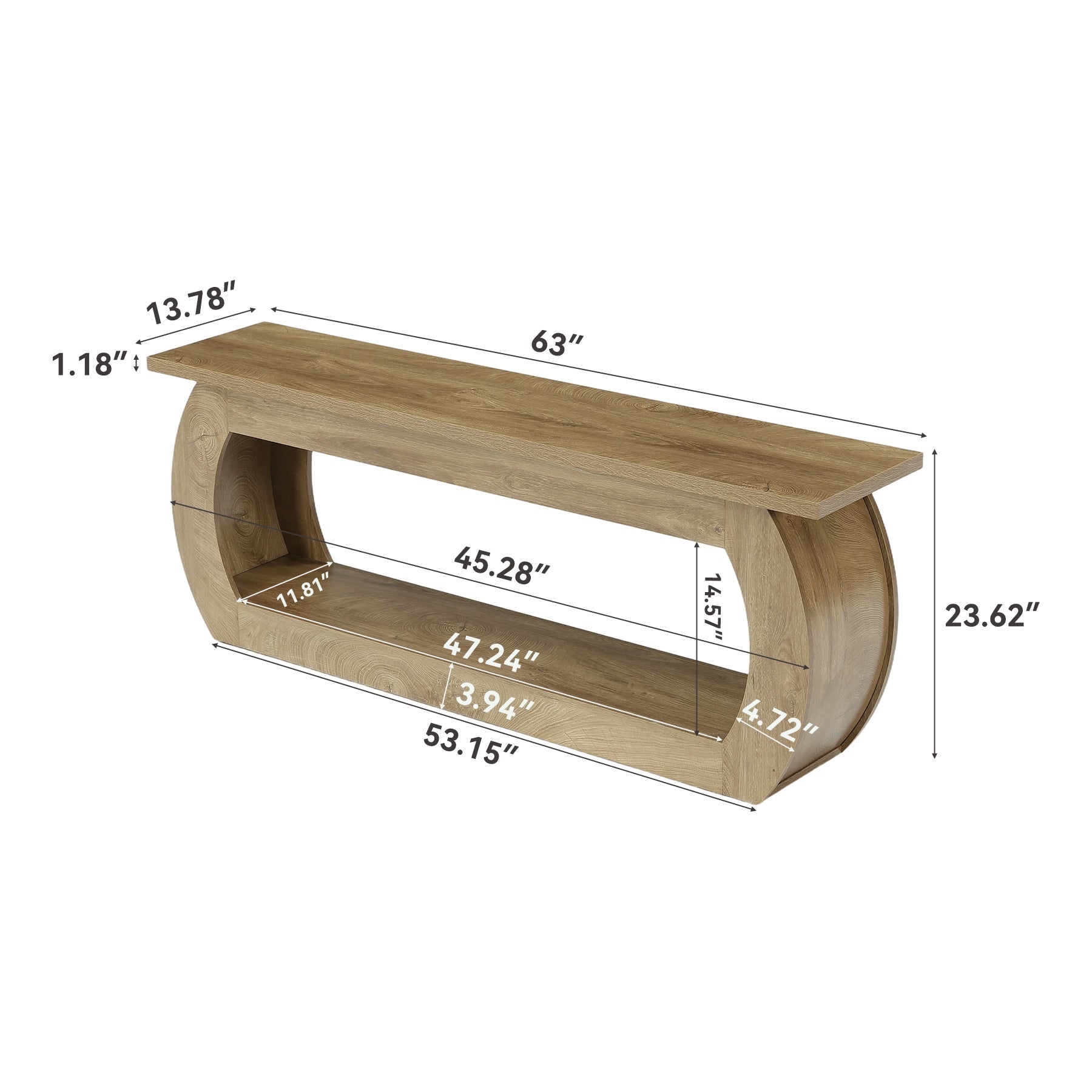 Tribesigns Meuble TV 165 cm, Centre Multimédia en Bois