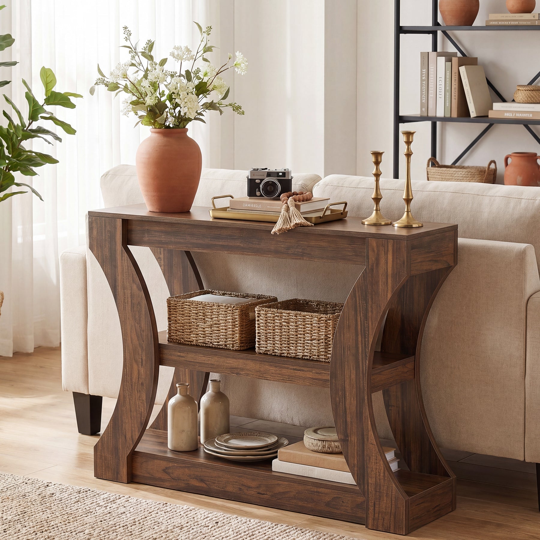 Tribesigns Petite Console de 104 cm, Table Étroite avec Rangement pour Entrée