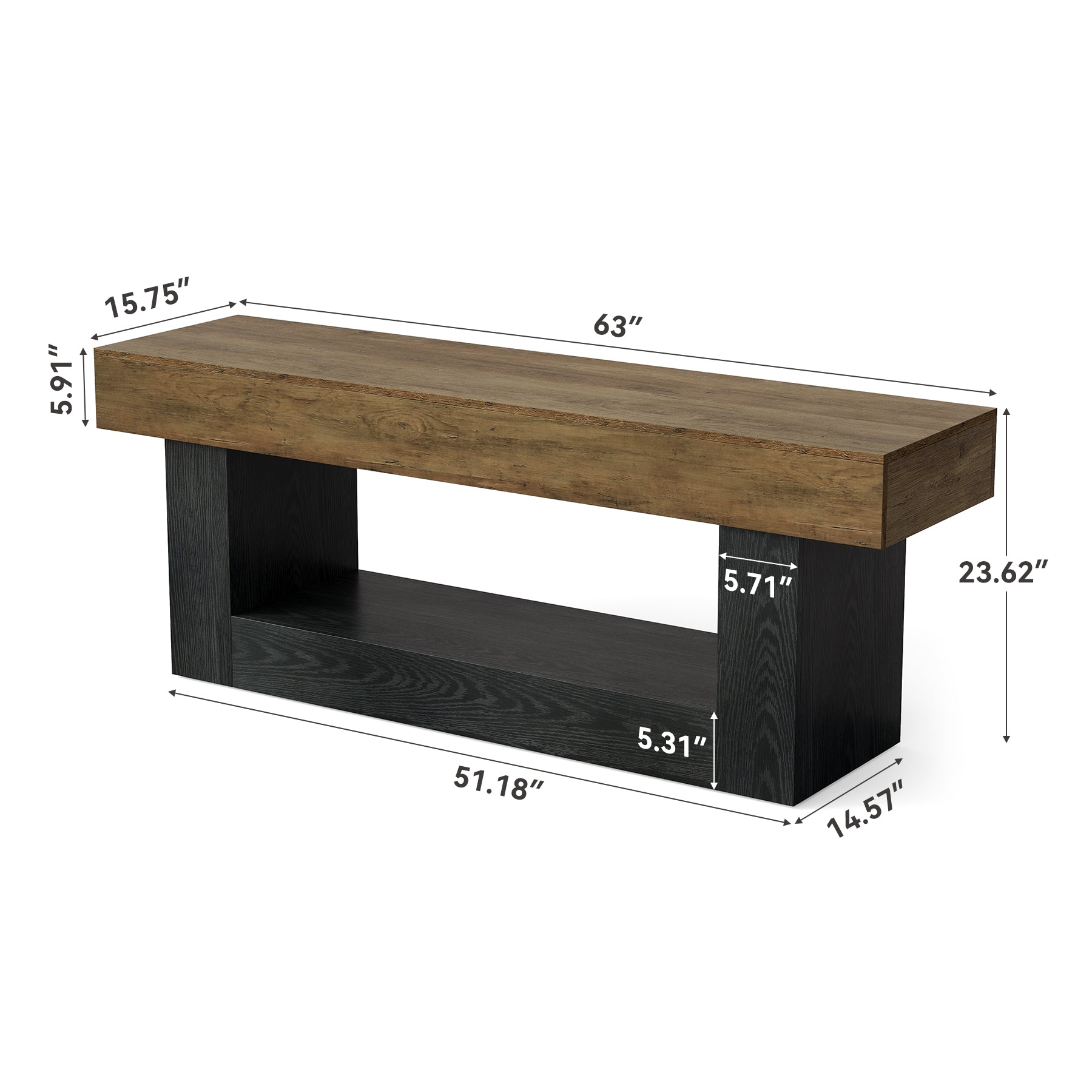 Tribesigns Meuble TV bas 160 cm, Compatible avec les téléviseurs jusqu'à 70 pouces avec compartiments