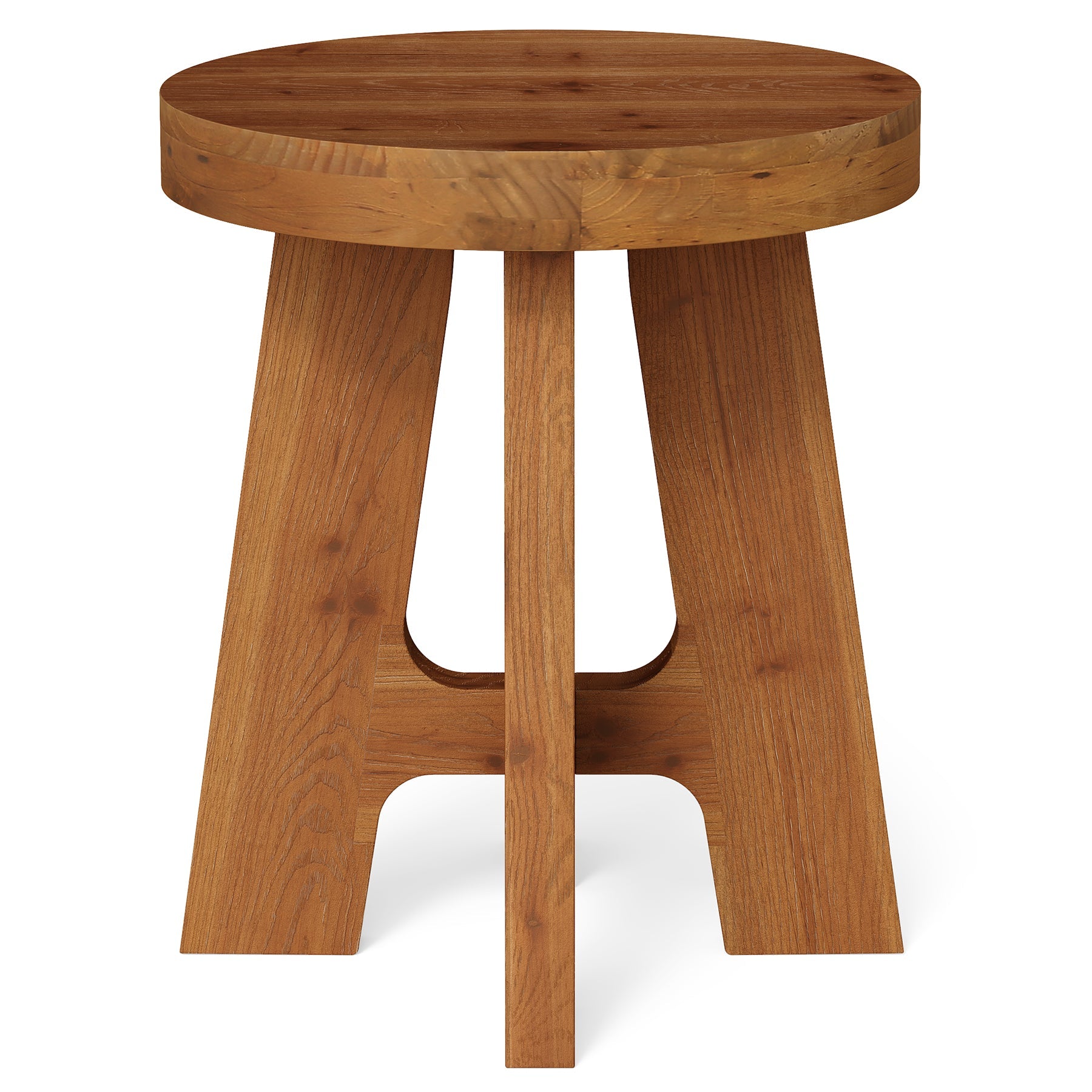 Tribesigns Tables d’Appoint Rondes en Bois Massif Style Rustique pour Salon