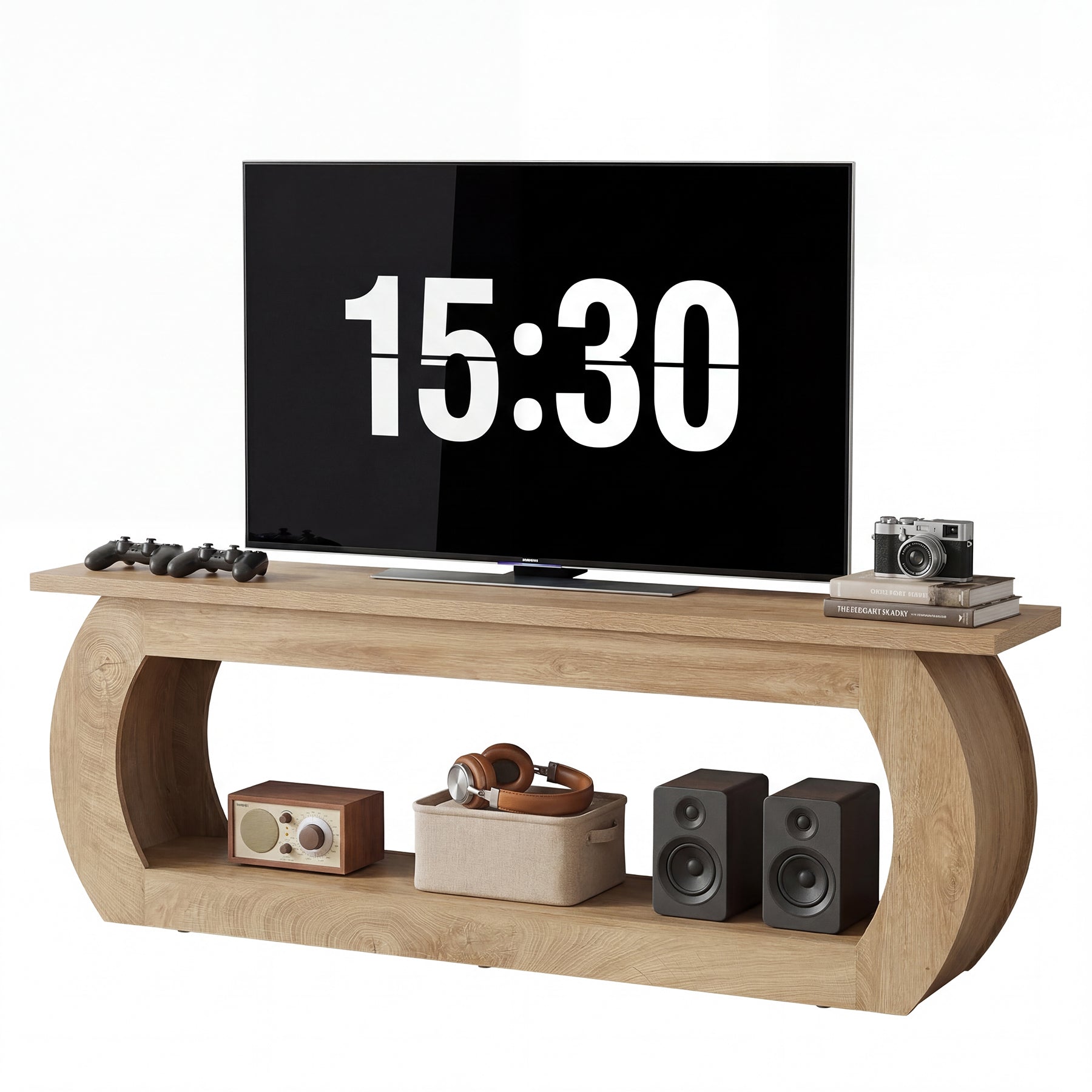 Tribesigns Meuble TV 165 cm, Centre Multimédia en Bois