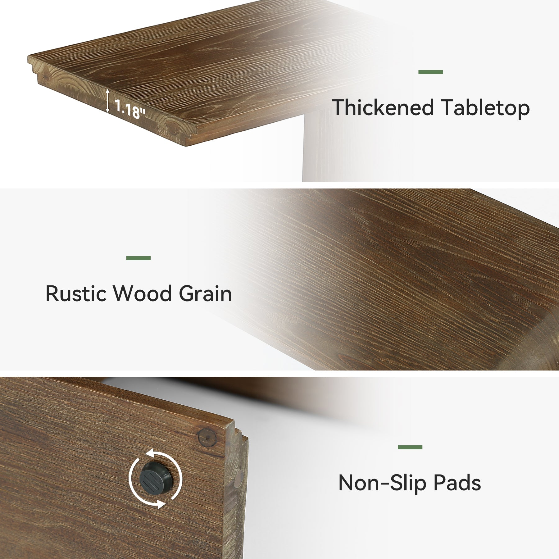 Tribesigns Table d’Appoint en C en Bois Massif, Table Étroite pour Salon