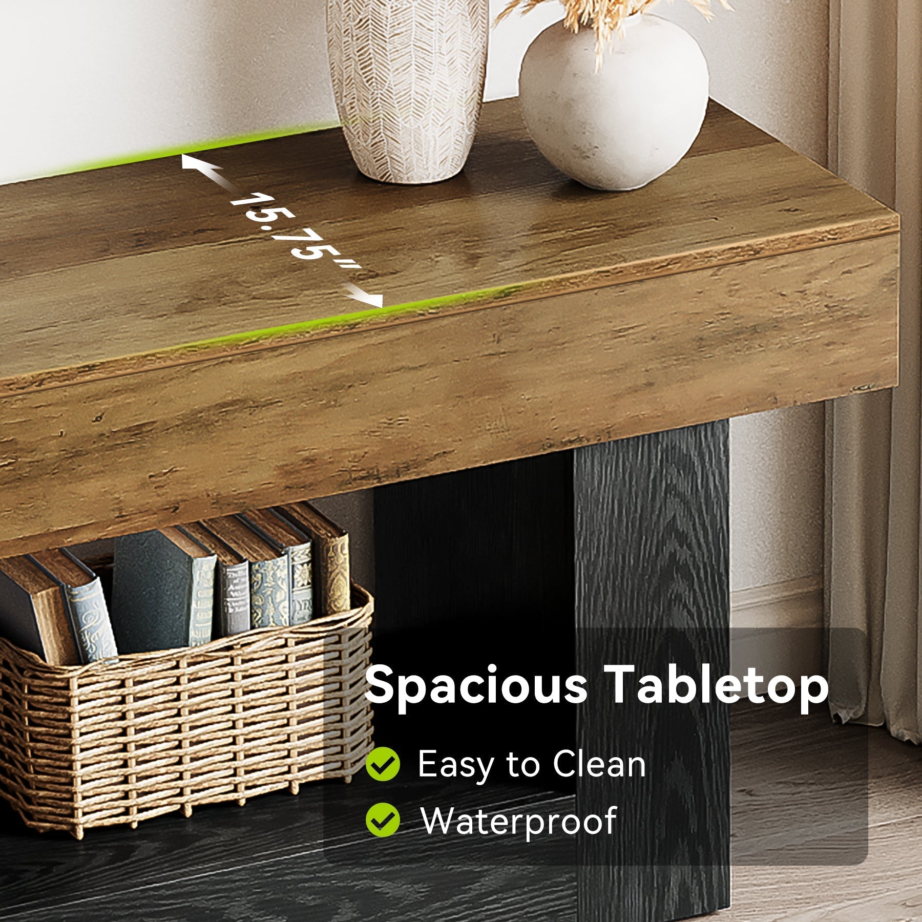 Tribesigns Meuble TV bas 160 cm, Compatible avec les téléviseurs jusqu'à 70 pouces avec compartiments