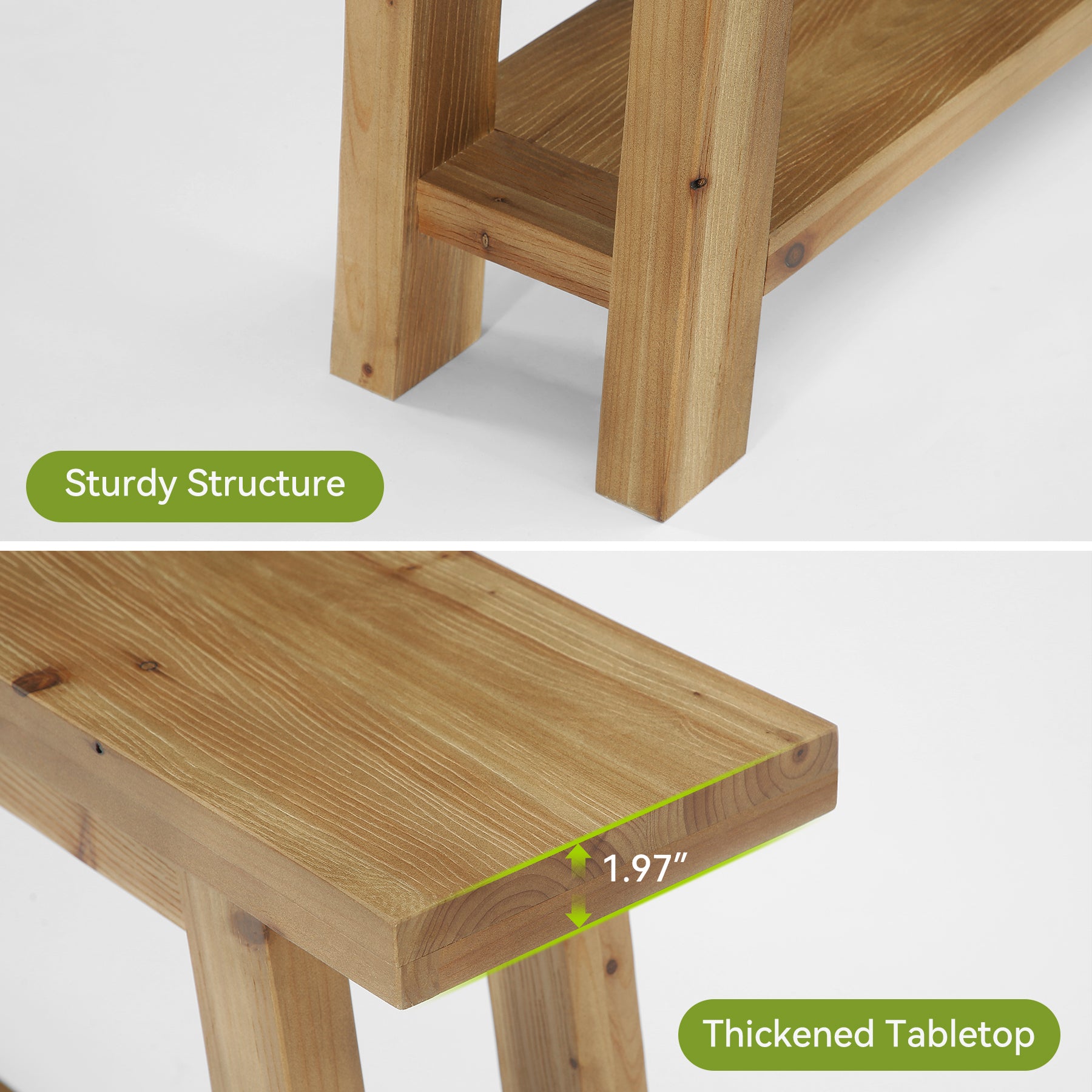 Tribesigns Console d’Entrée en Bois Massif de 180 cm avec Étagère