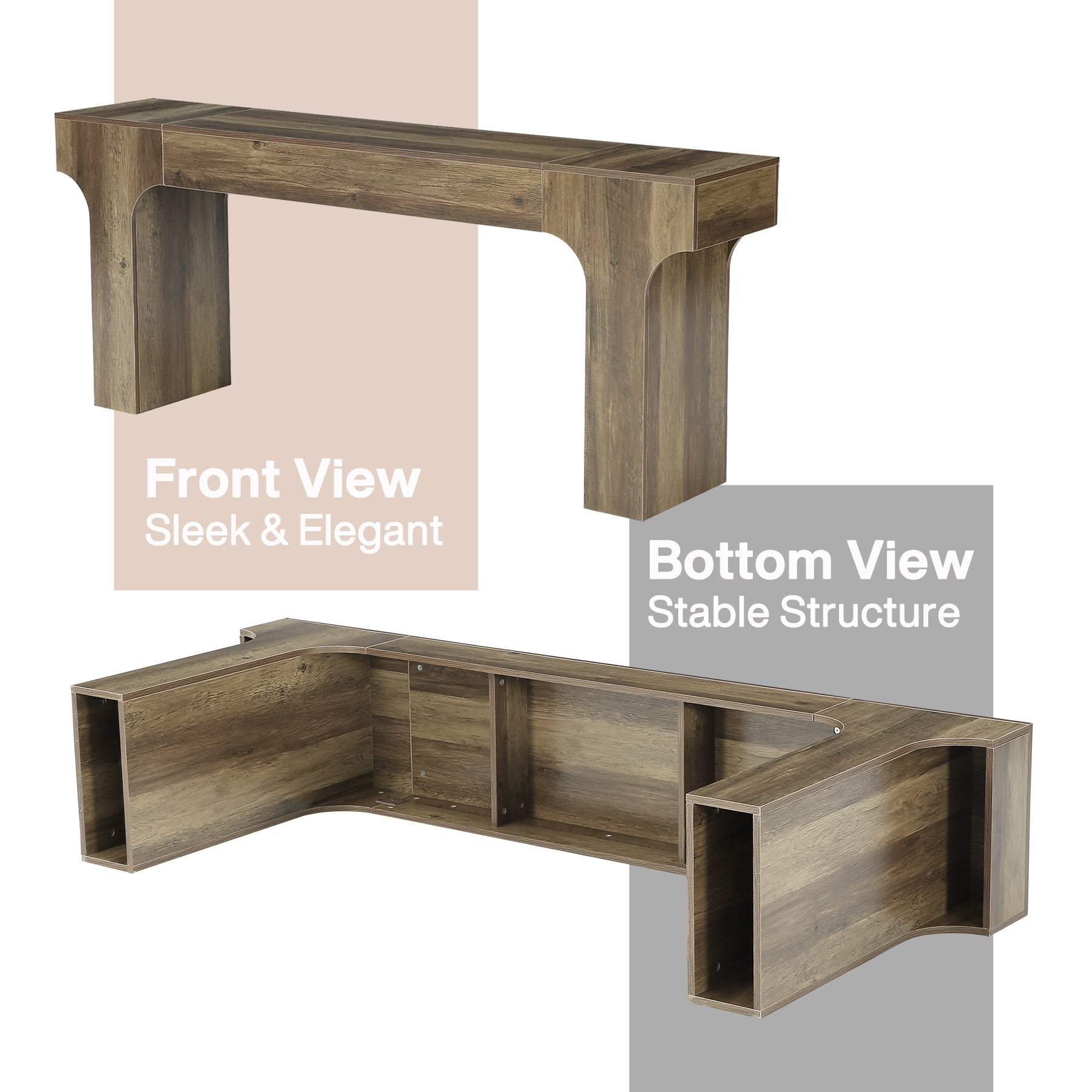 Tribesigns Console Country 200 cm avec Design Arqué pour Entrée et Salon