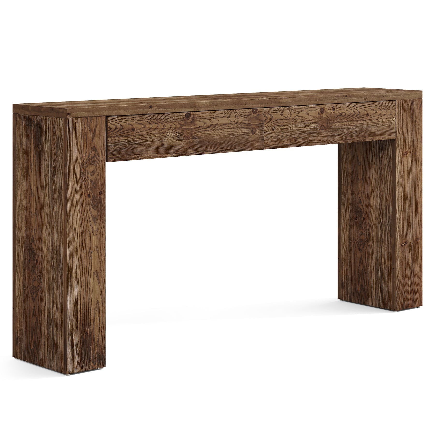 Tribesigns Console 160 cm en Bois Massif avec Tiroirs, Table Derrière Canapé